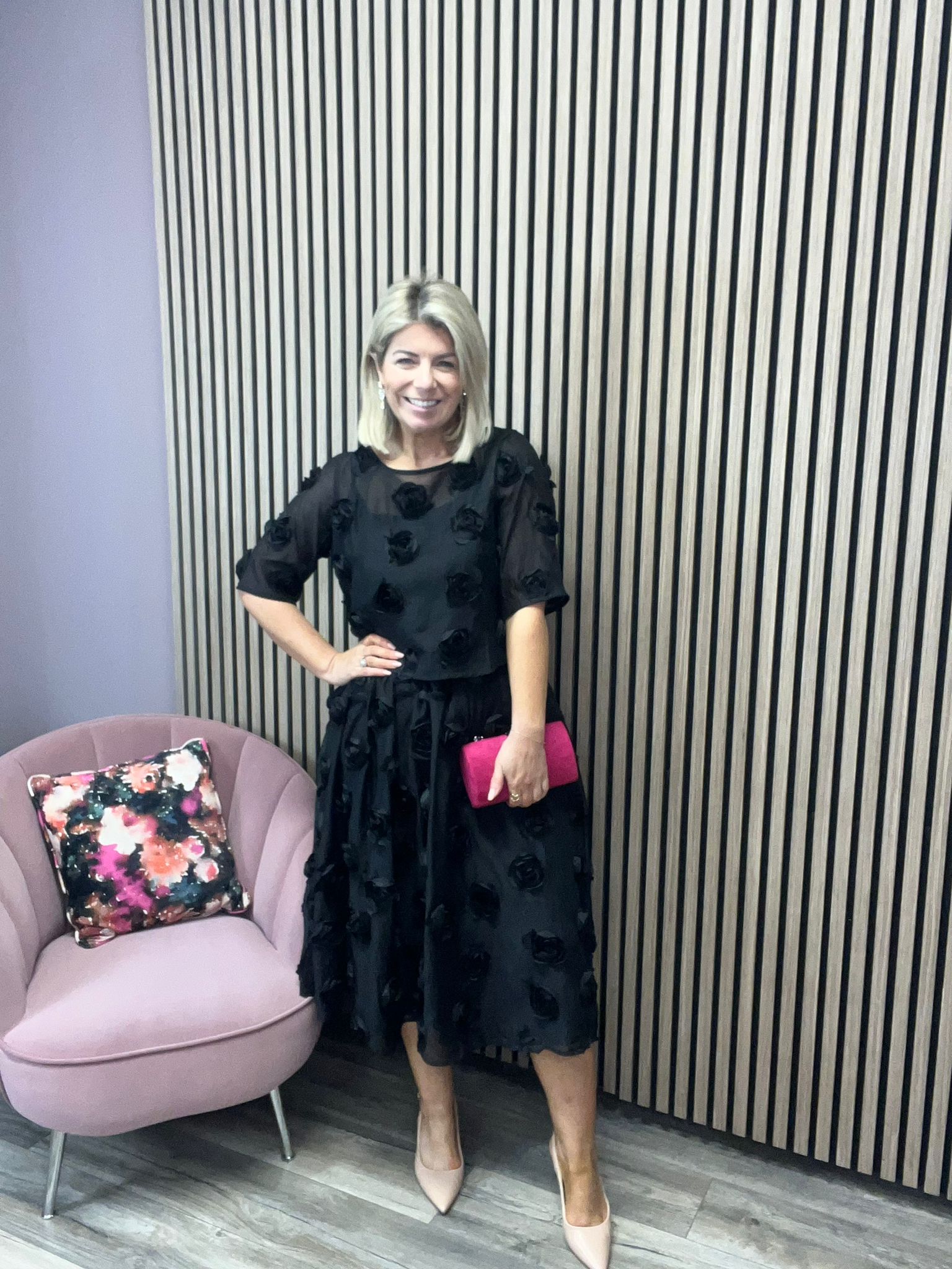 FLORY MIDI SKIRT (BLACK)