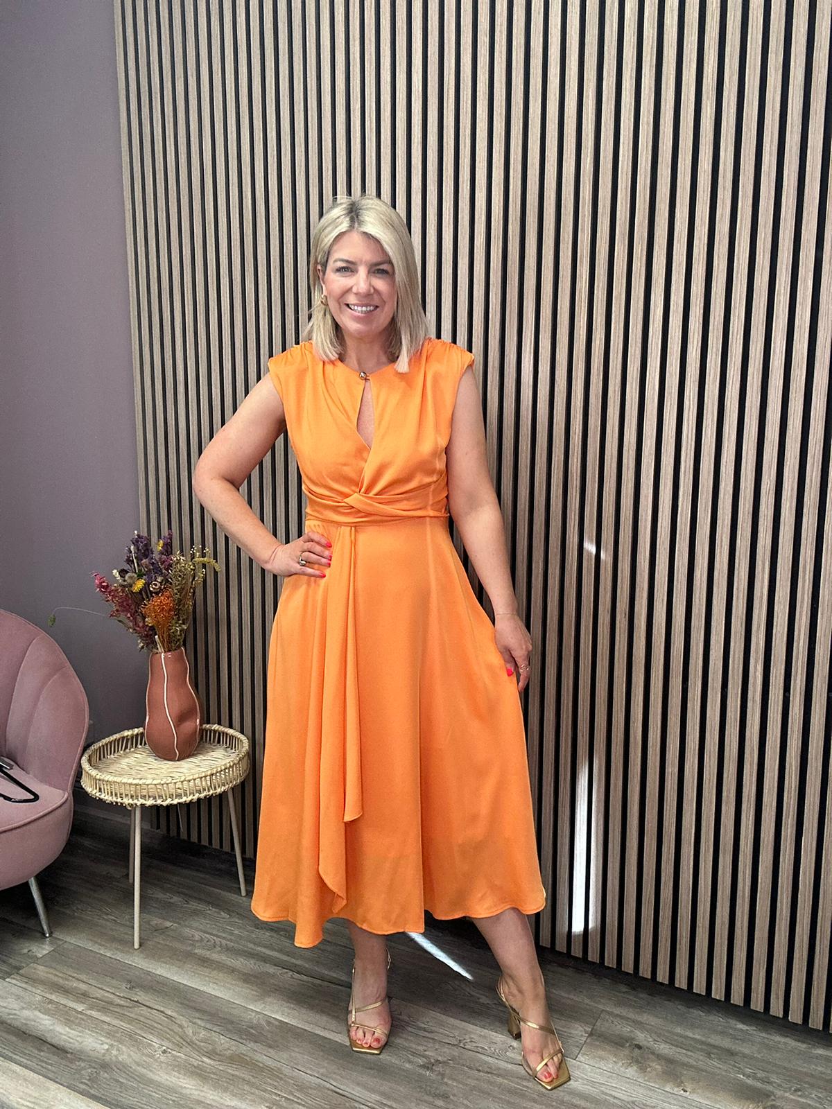 orange knot dress Mother Of All Ambra Knit Maxi Dress
