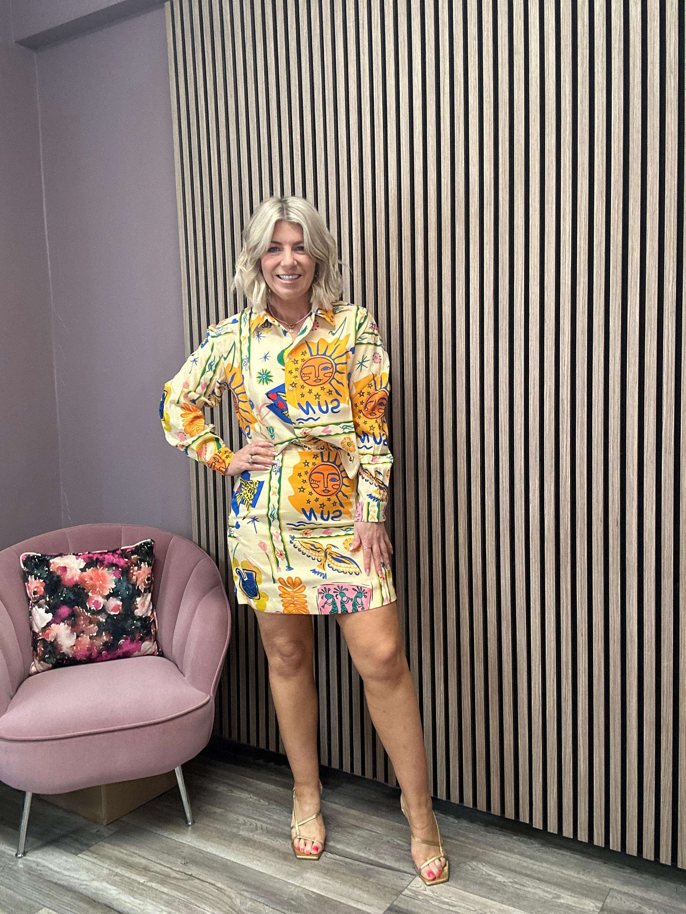 Martha Printed Shirt (Sandshell/ Multicolour)