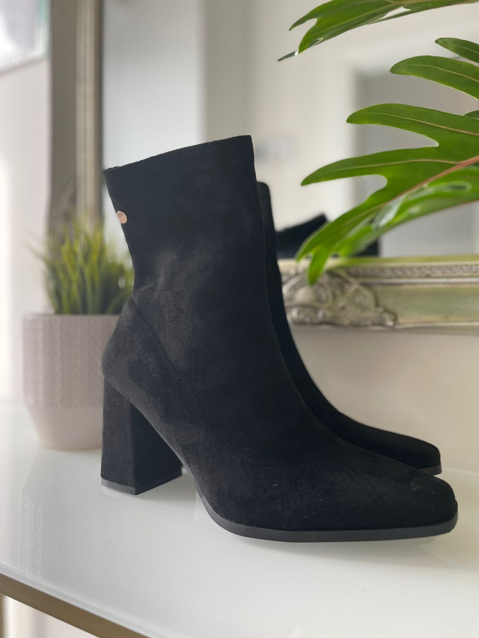 Rena Suede Sock Boot (Black) Love Cherish Boots