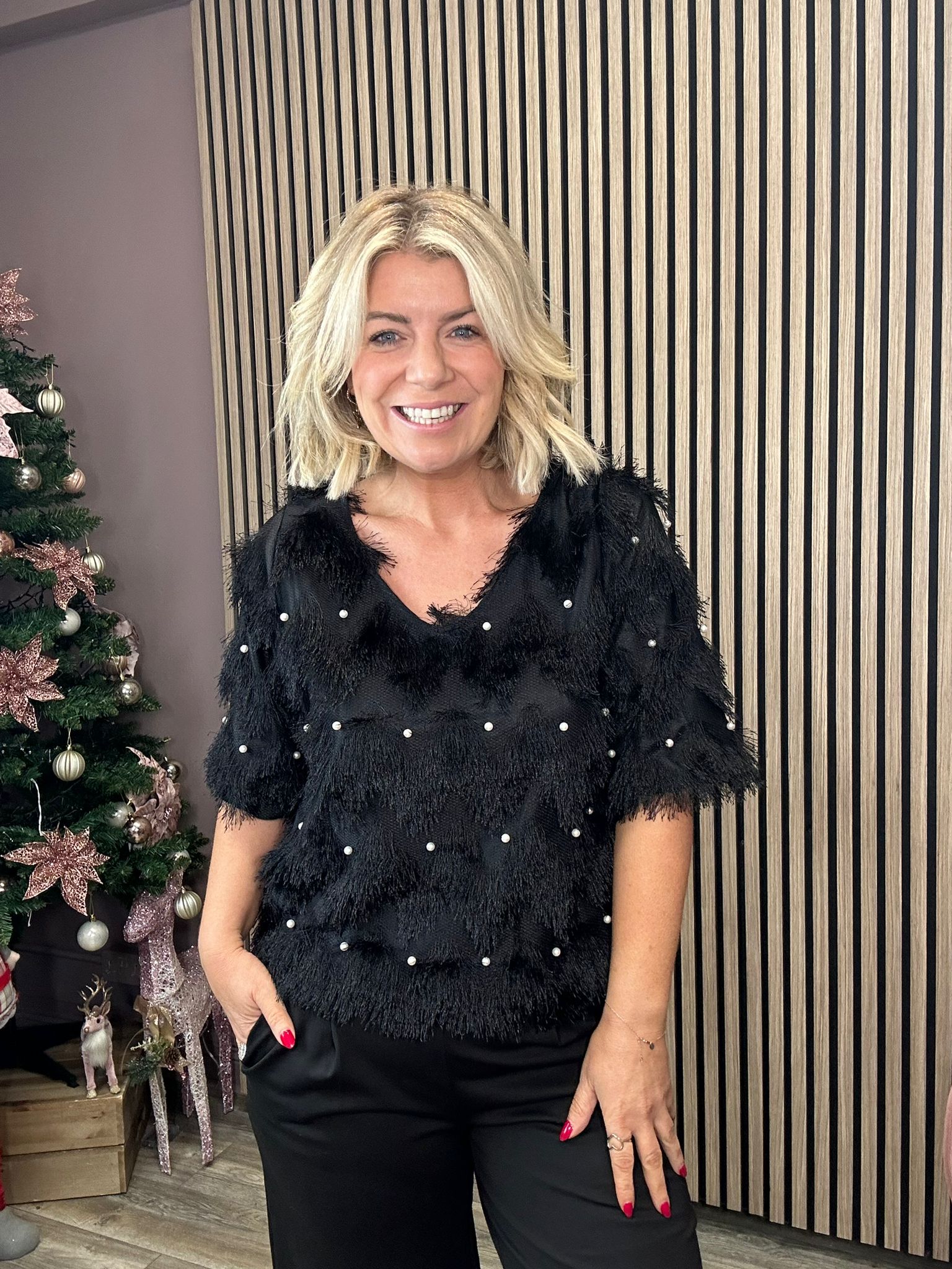 Elli Pearl Top (Black/Pearl)