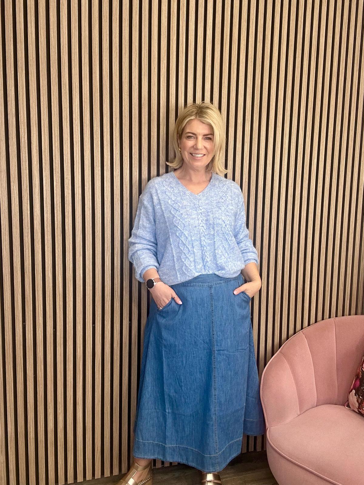 Orianna Skirt (Mid-Blue Denim)