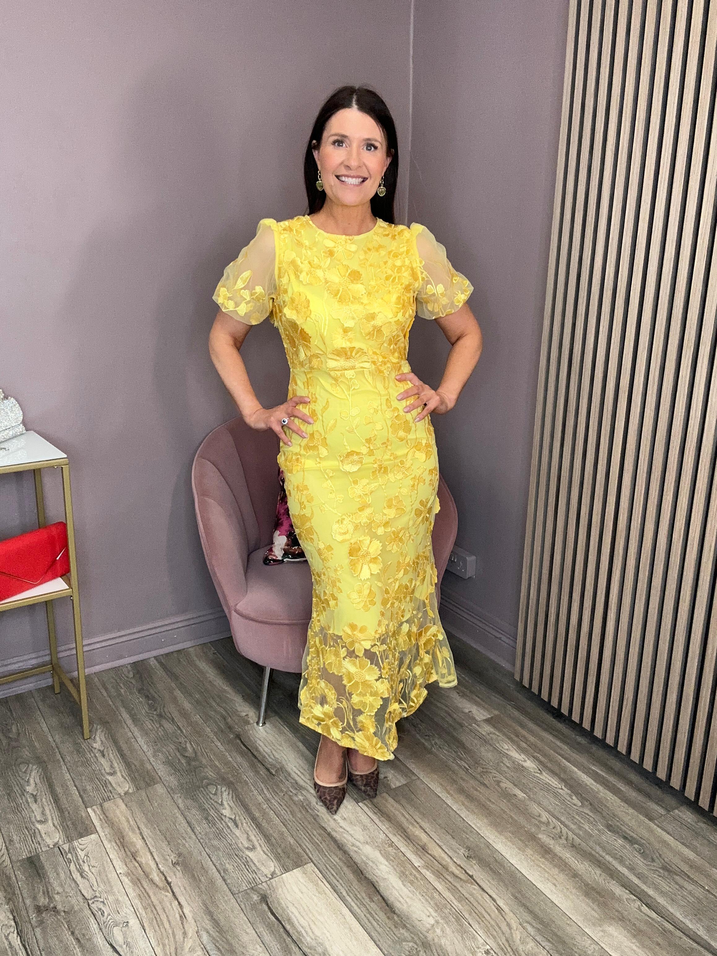 Lisa Flower Midi Dress (Yellow) | Love Cherish | Dress Lisa Flower Midi Dress (Yellow) | Love Cherish | Dress