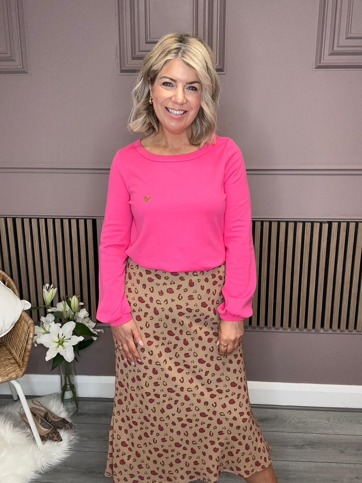 Ardor Scoop Neck Top (Pink)