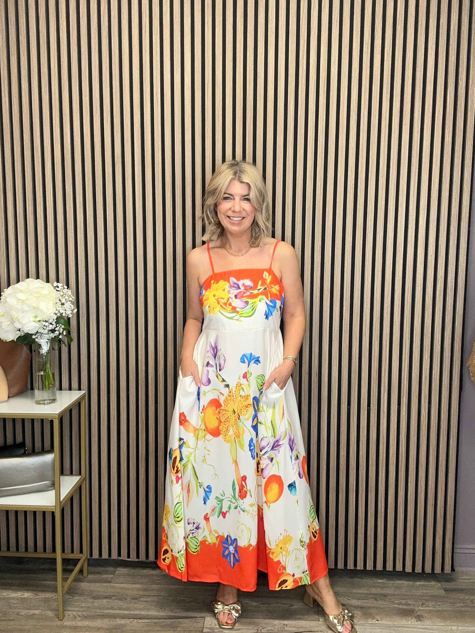 Alma Midi Summer Dress (Orange)