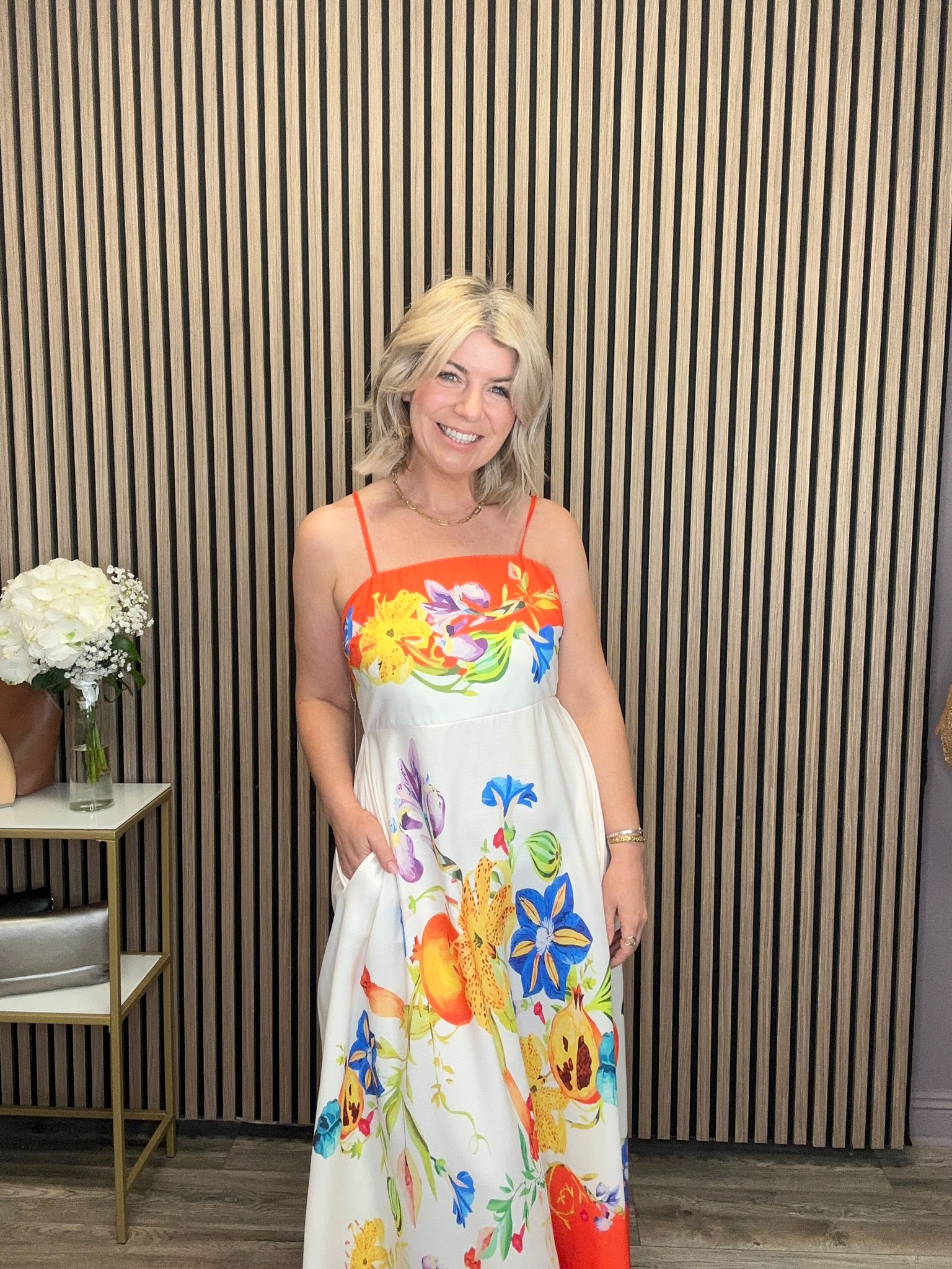 Alma Midi Summer Dress (Orange)