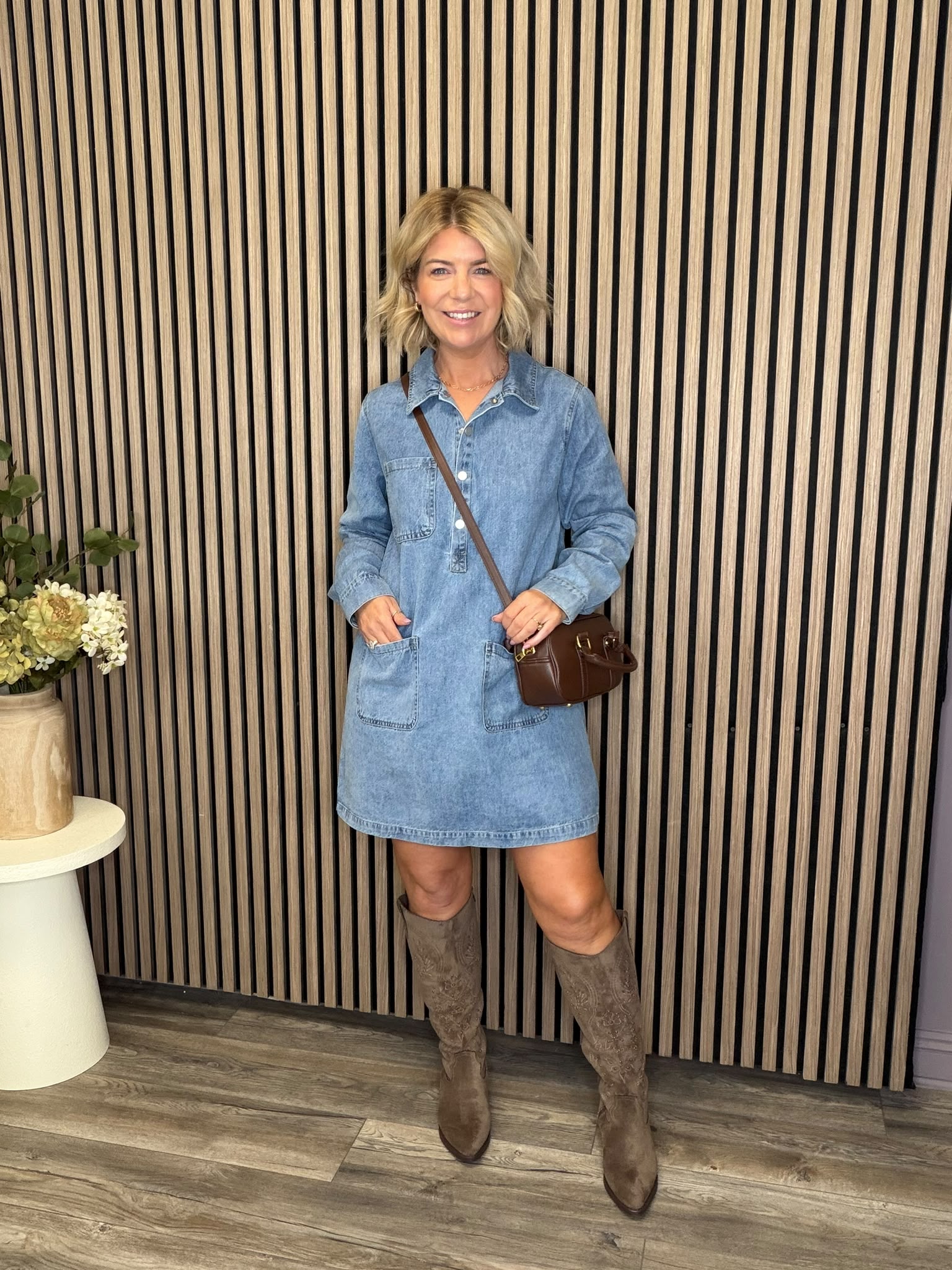 Maya Denim Dress (Blue)