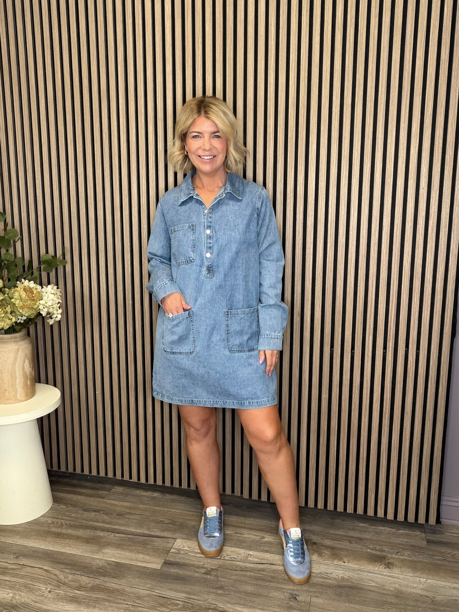 Maya Denim Dress (Blue)