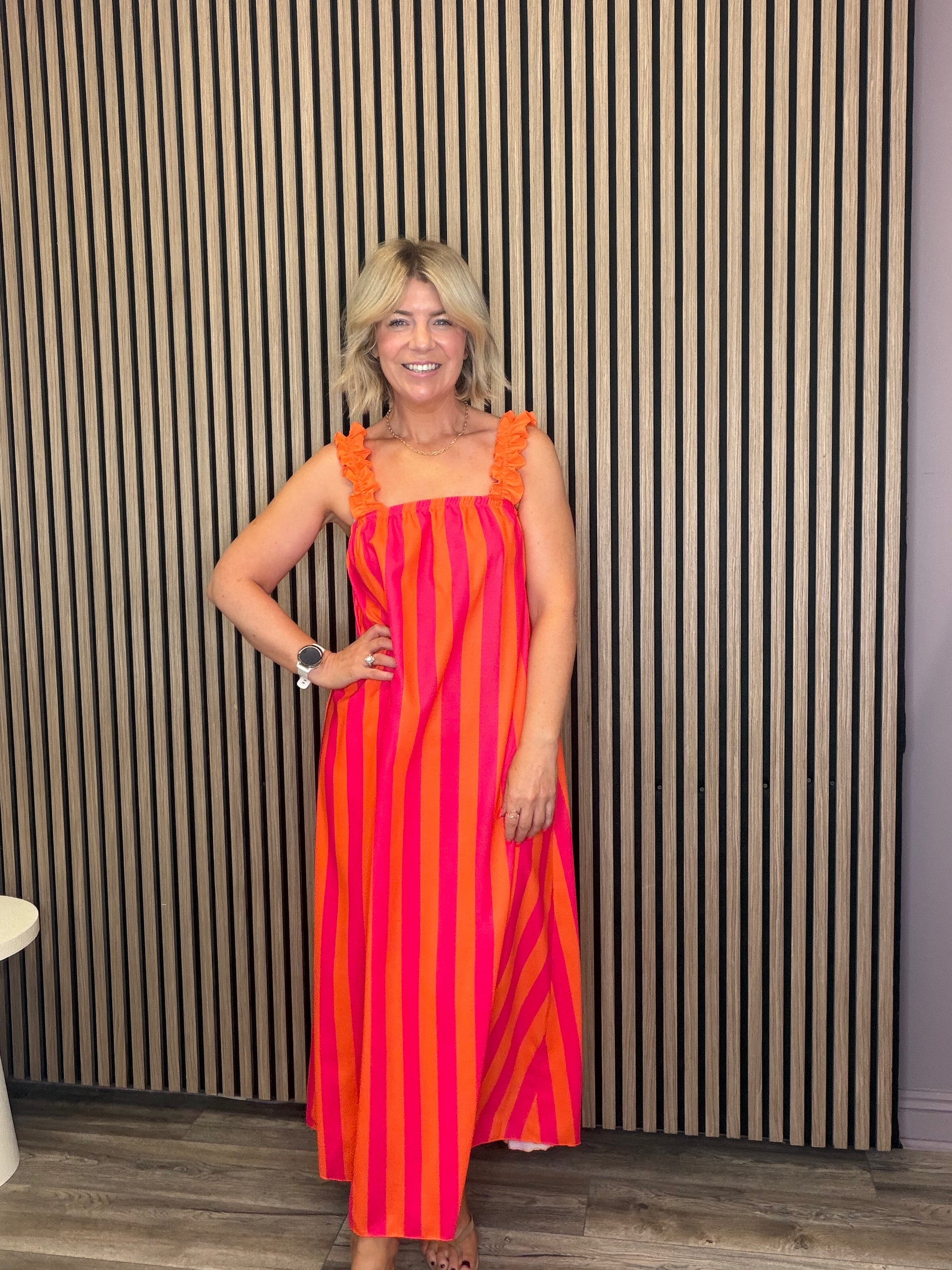 Gloria Maxi Dress (Pink/Orange)