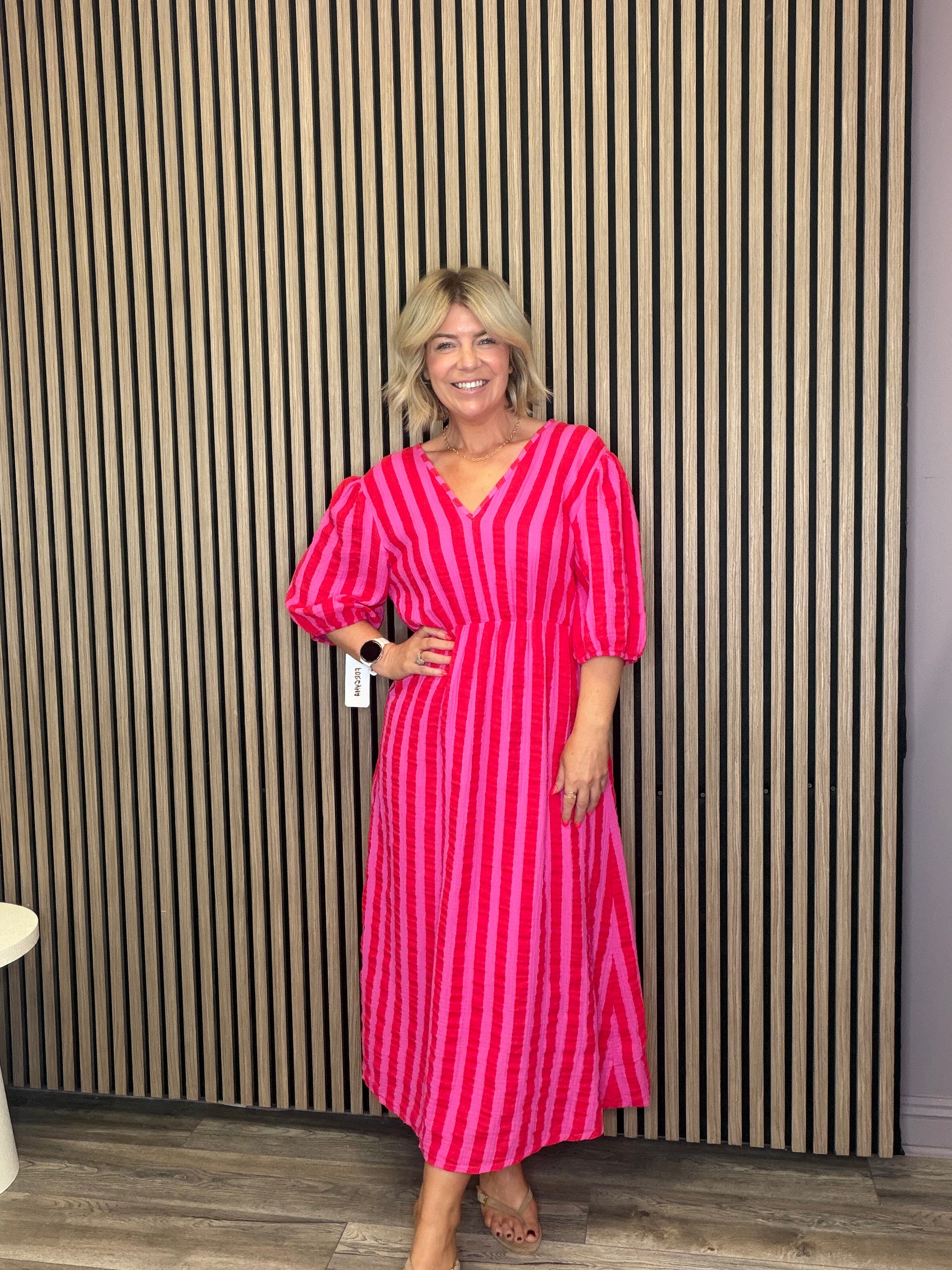 Grainne Midaxi Dress (Pink/Red)
