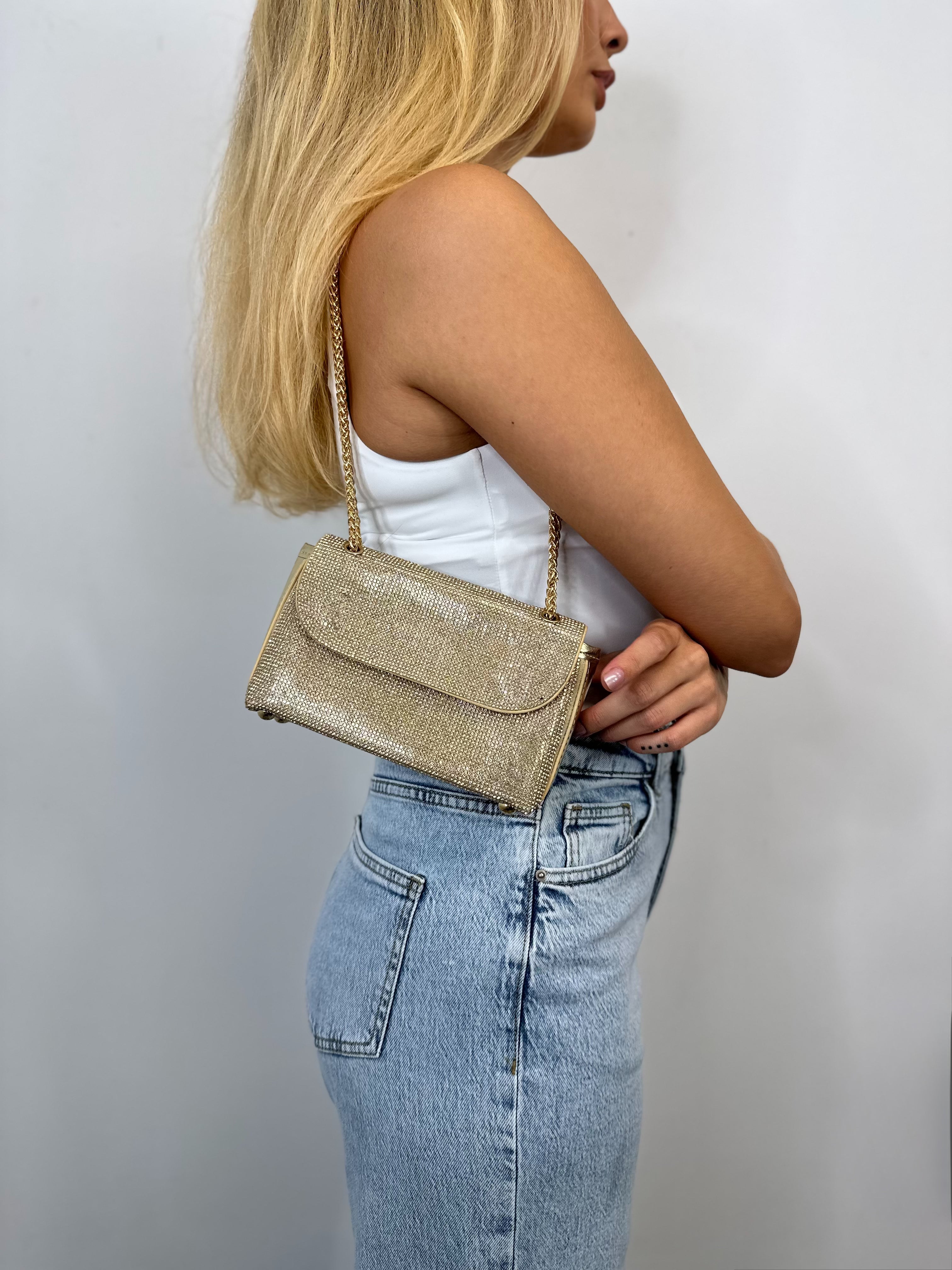 Gabbie Rhinestone Bag (Gold)