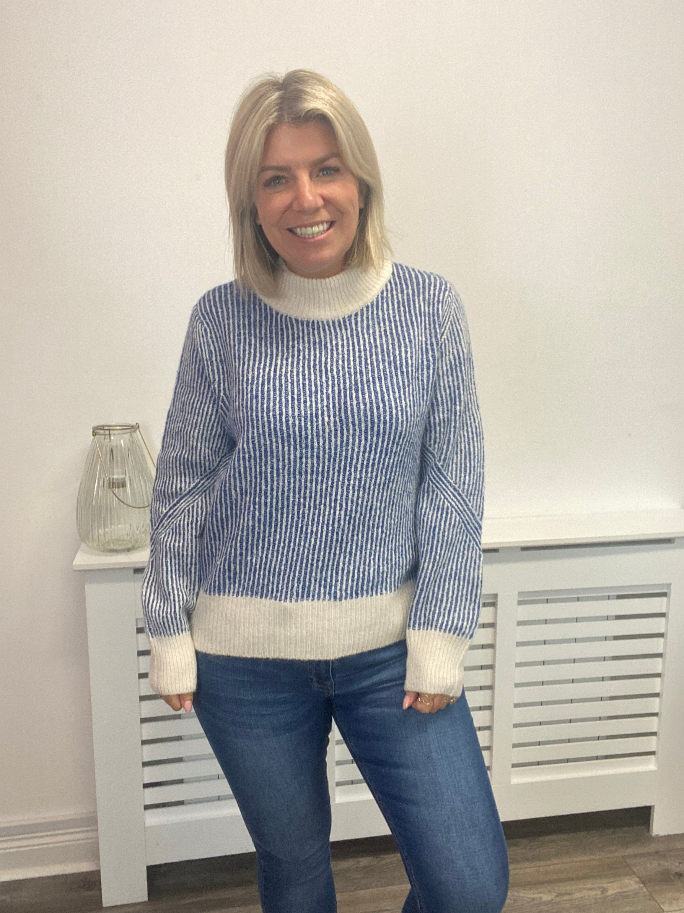 CARA STRIPE JUMPER (TRUE BLUE)