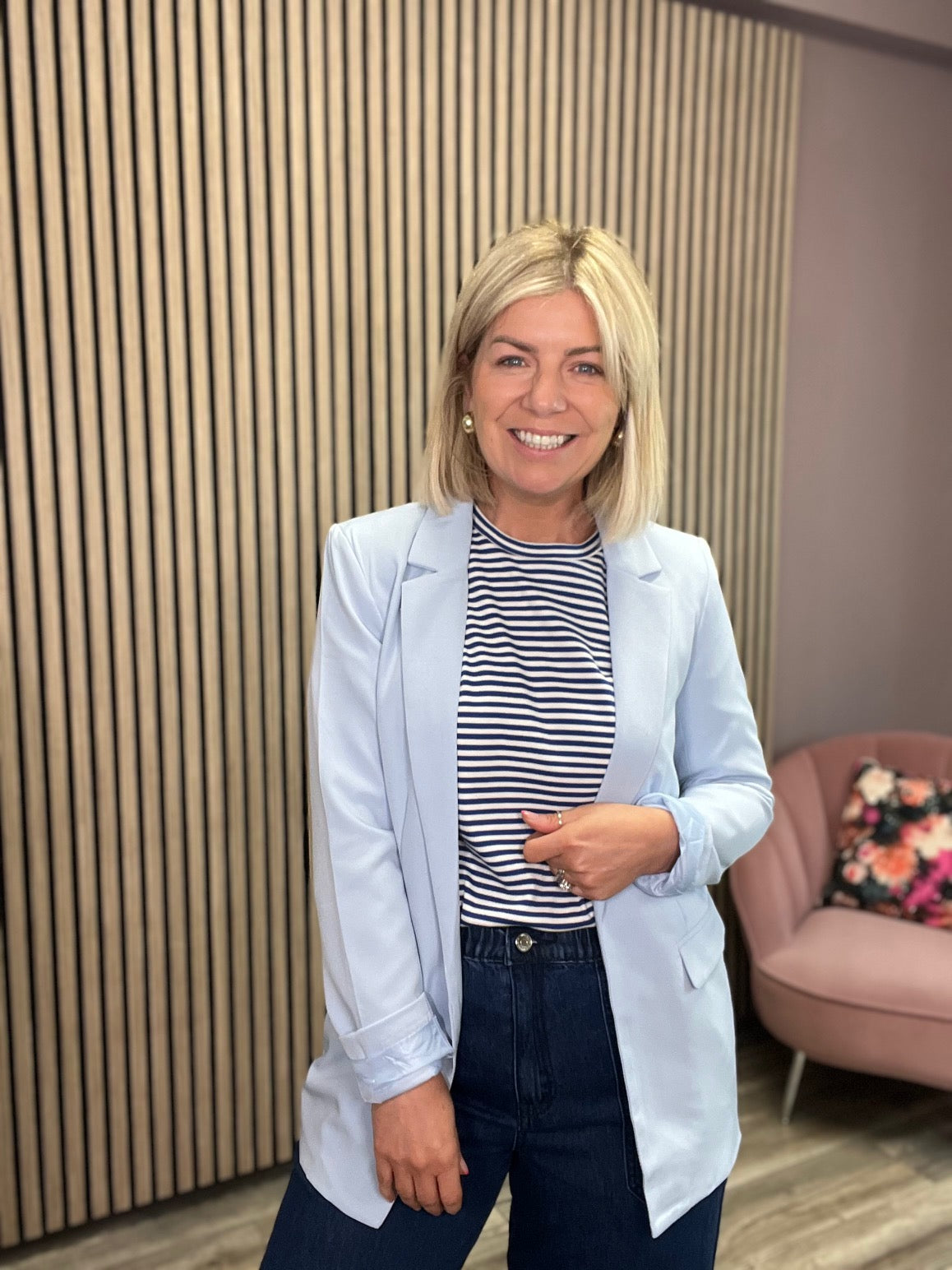 Jenna Short Sleeve T-Shirt (Eggnog/Mazarine)