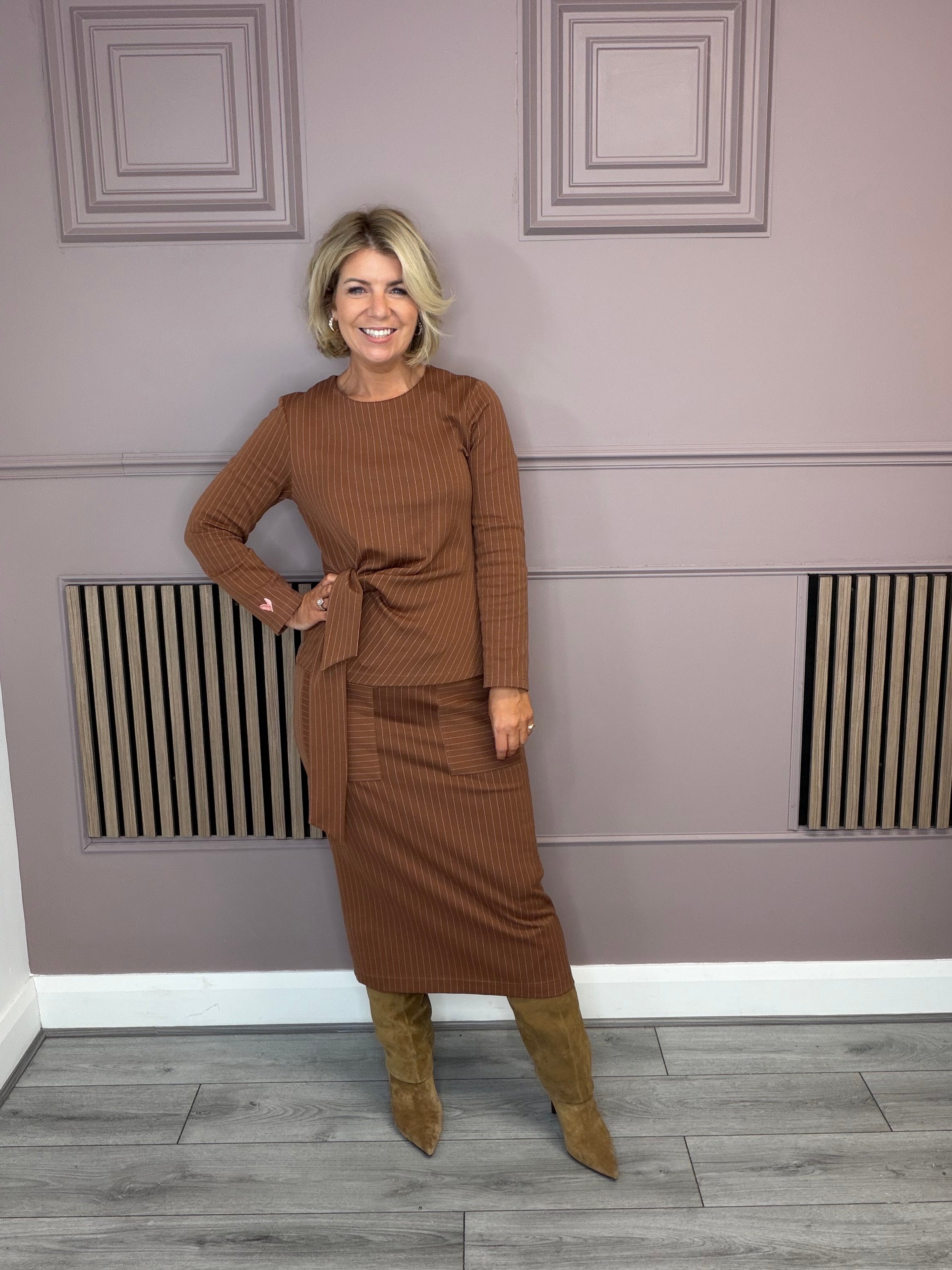 Solera Drawstring Skirt (Brown)