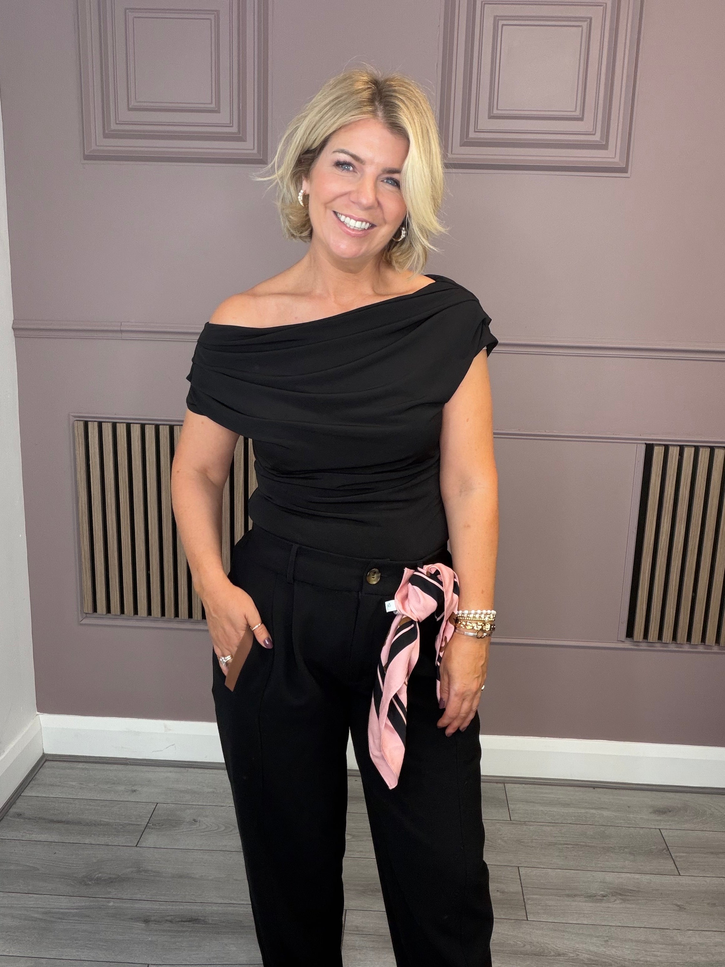 **PRESALE ** Halo Cowl Neck Top (Black)