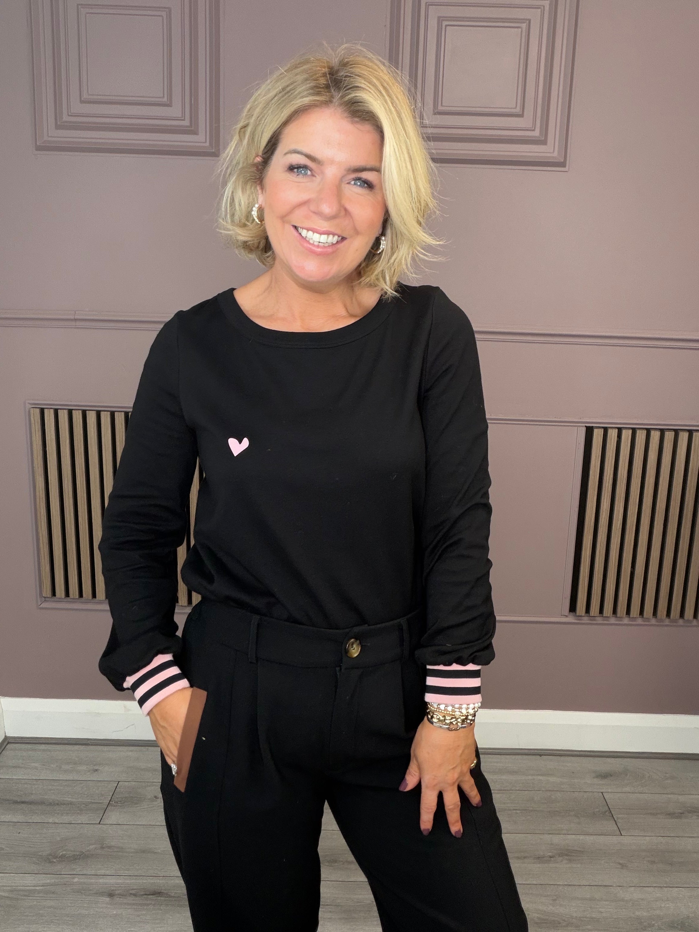 **PRESALE** Lumen Long Sleeve Scoop Neck Top (Black)