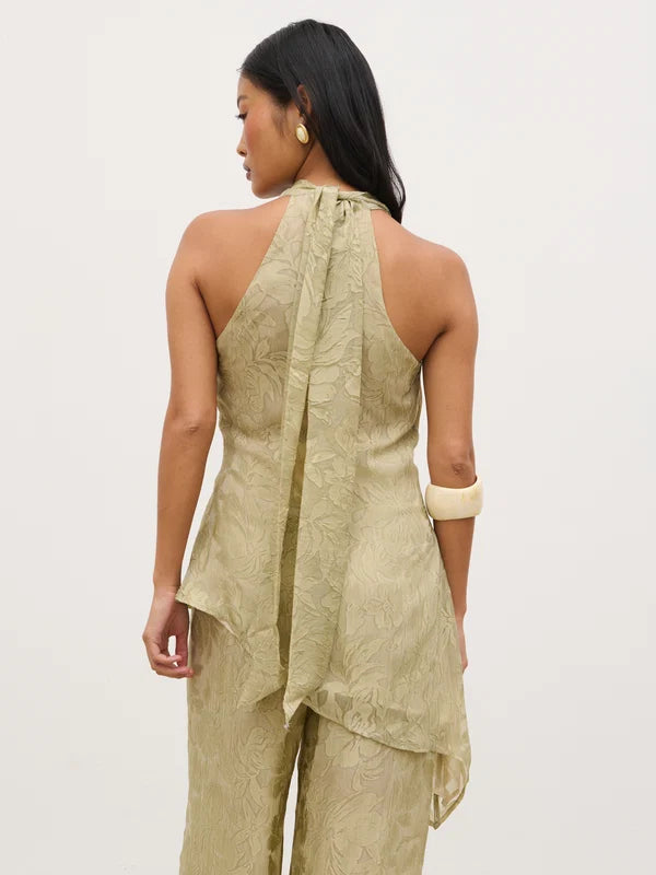 Inca Asymmetric Top (Olive Floral)