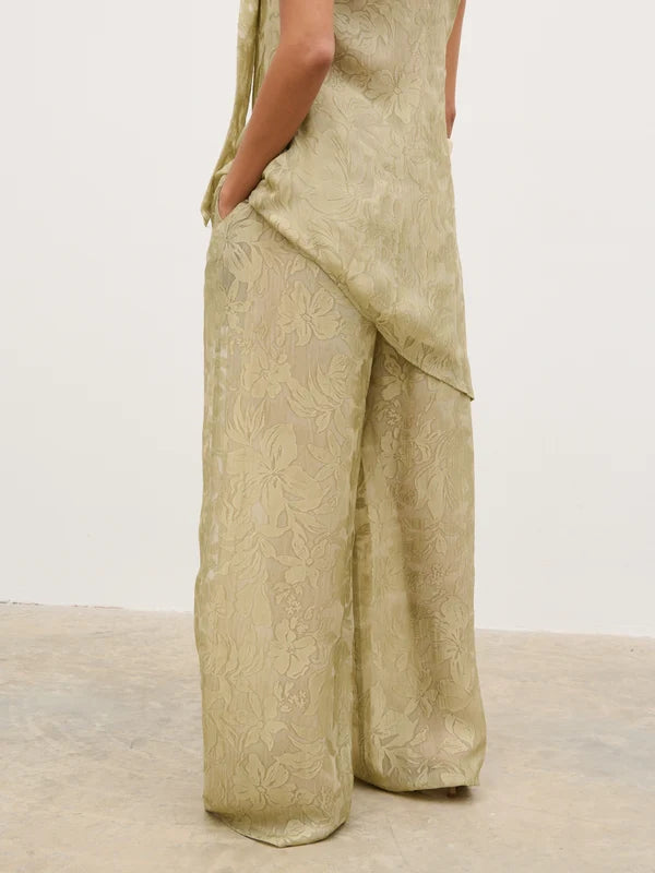 Inca Drawstring Trousers (Olive Floral)