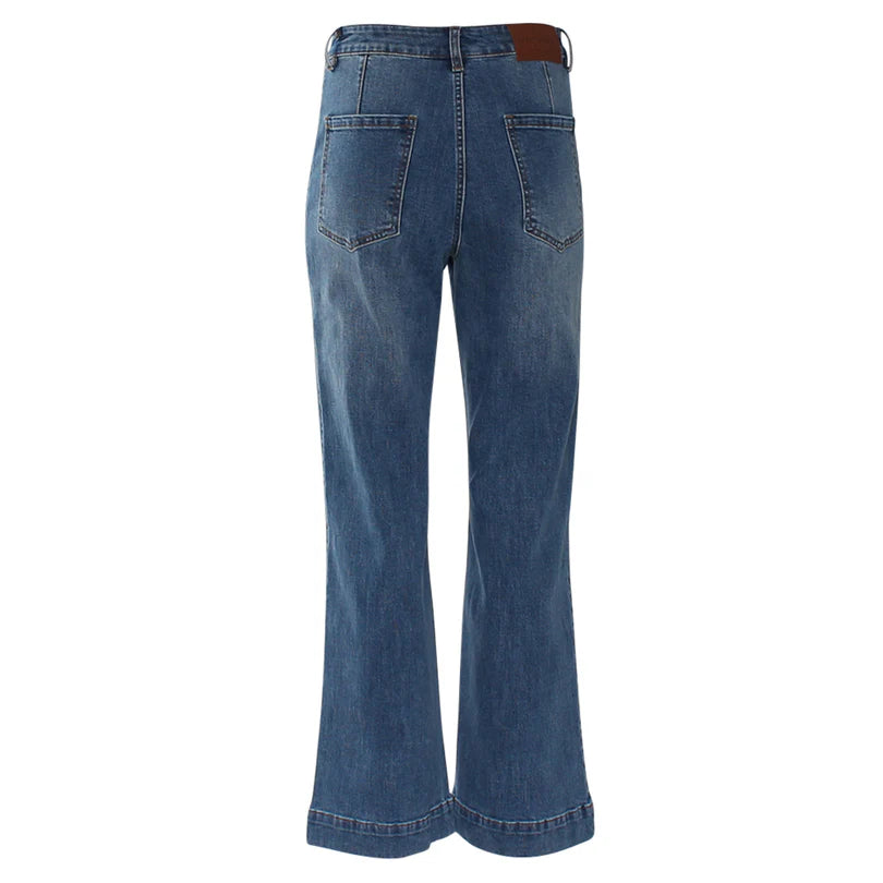 Janette Wide Leg Jeans (Mid Blue/Regular)