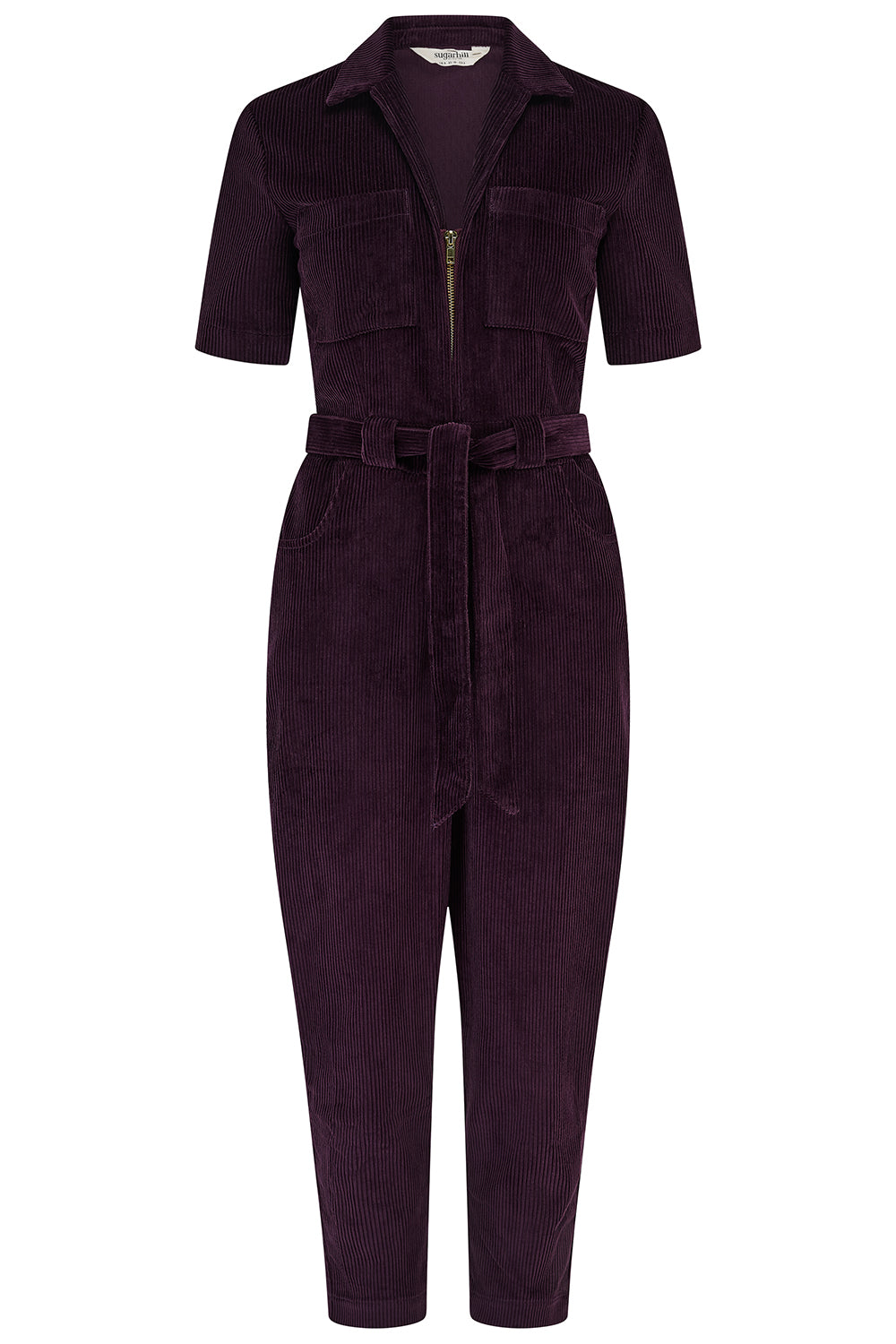 Meredith Cord Jumpsuit (Dark Plum)