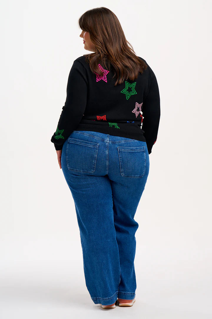 Rita Jumper (Black, Rainbow Stars)