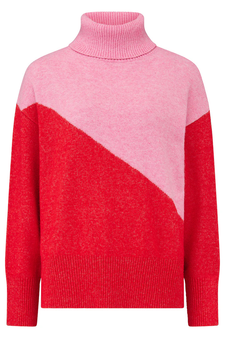 Winona Roll-Neck Jumper (Pink/Red)