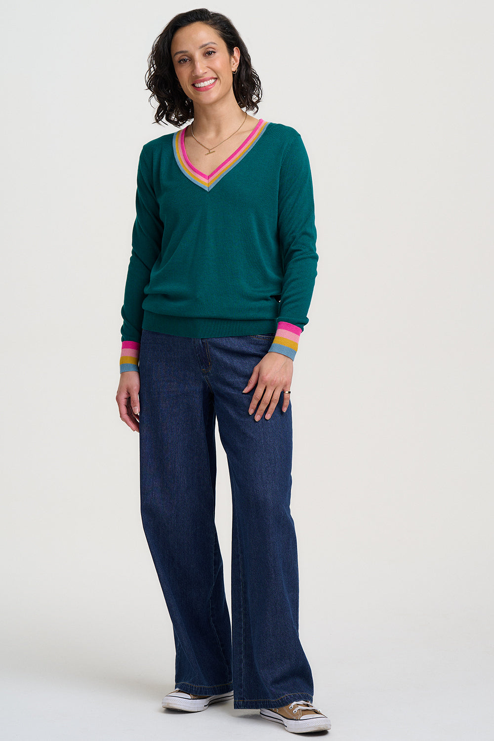 Doris Jumper (Teal/Rainbow)