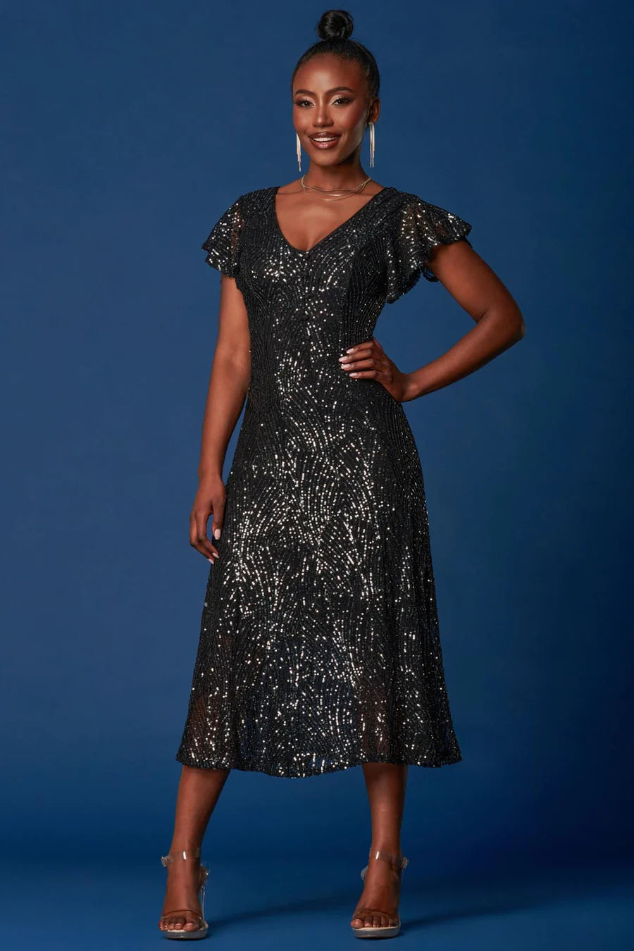 SEQUIN FIT & FLARE MAXI DRESS (BLACK) | Love Cherish | Dress SEQUIN FIT & FLARE MAXI DRESS (BLACK) | Love Cherish | Dress