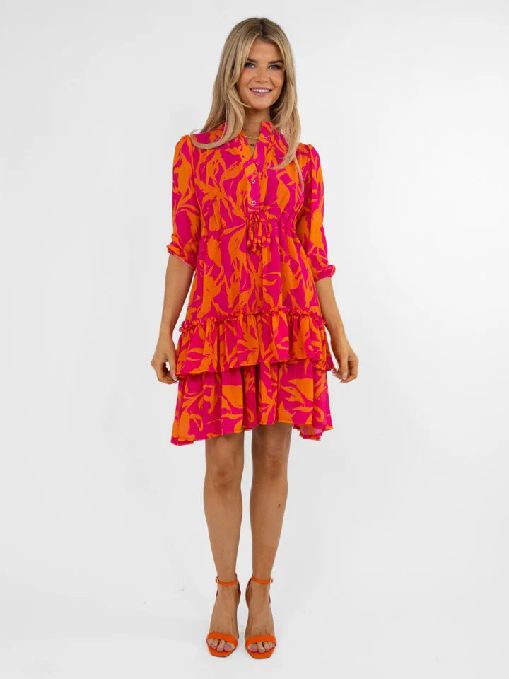 Latina Mini Dress (Pink/Orange)