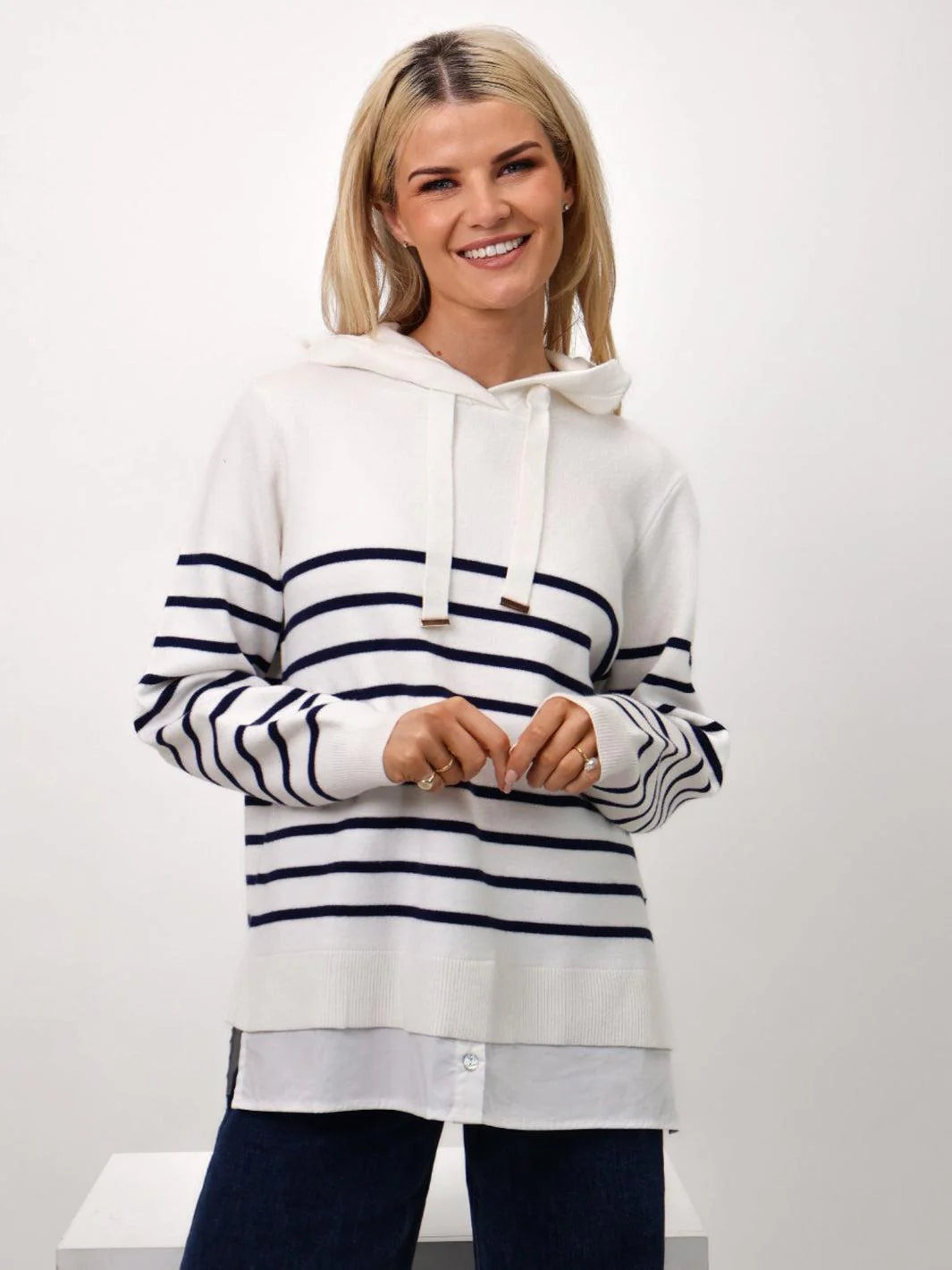 Sam Jumper (White/Navy Stripe)