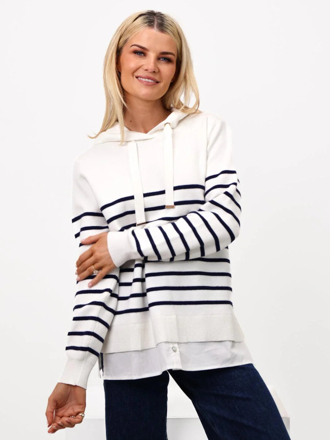 Sam Jumper (White/Navy Stripe)