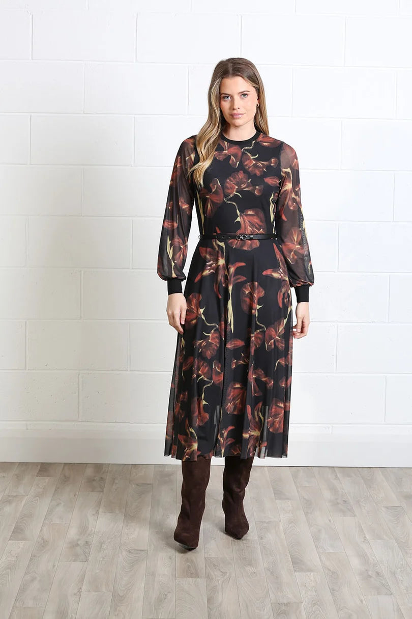 Lillian Midi Dress (Black)