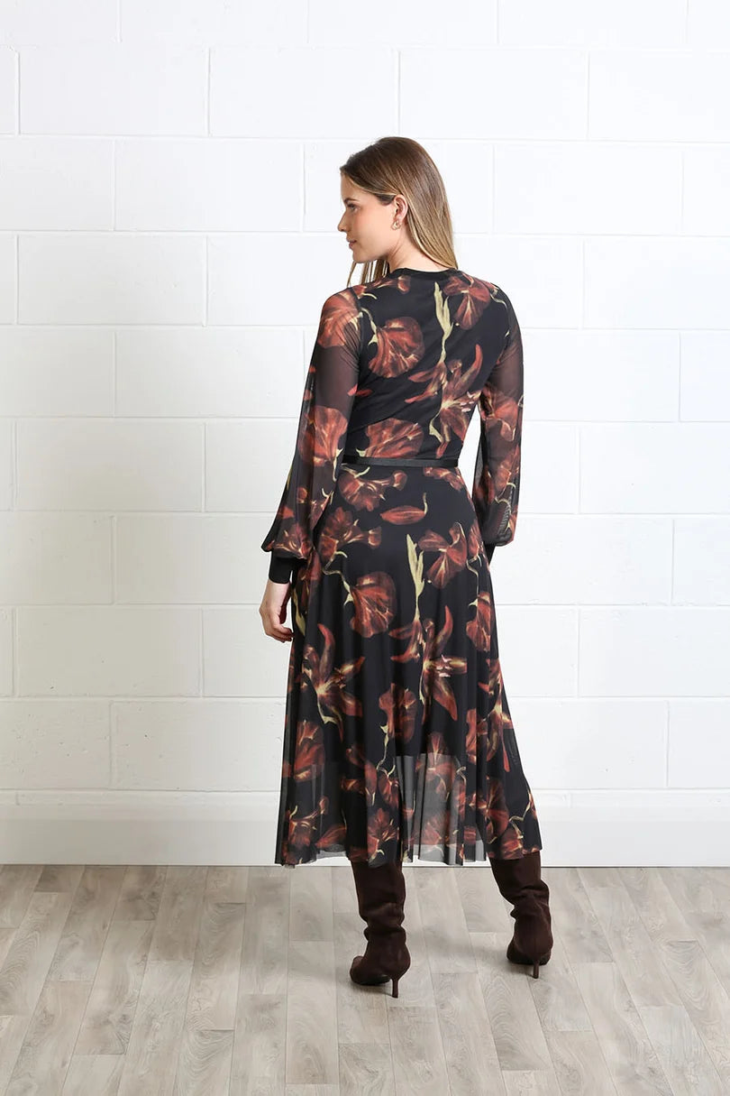 Lillian Midi Dress (Black)