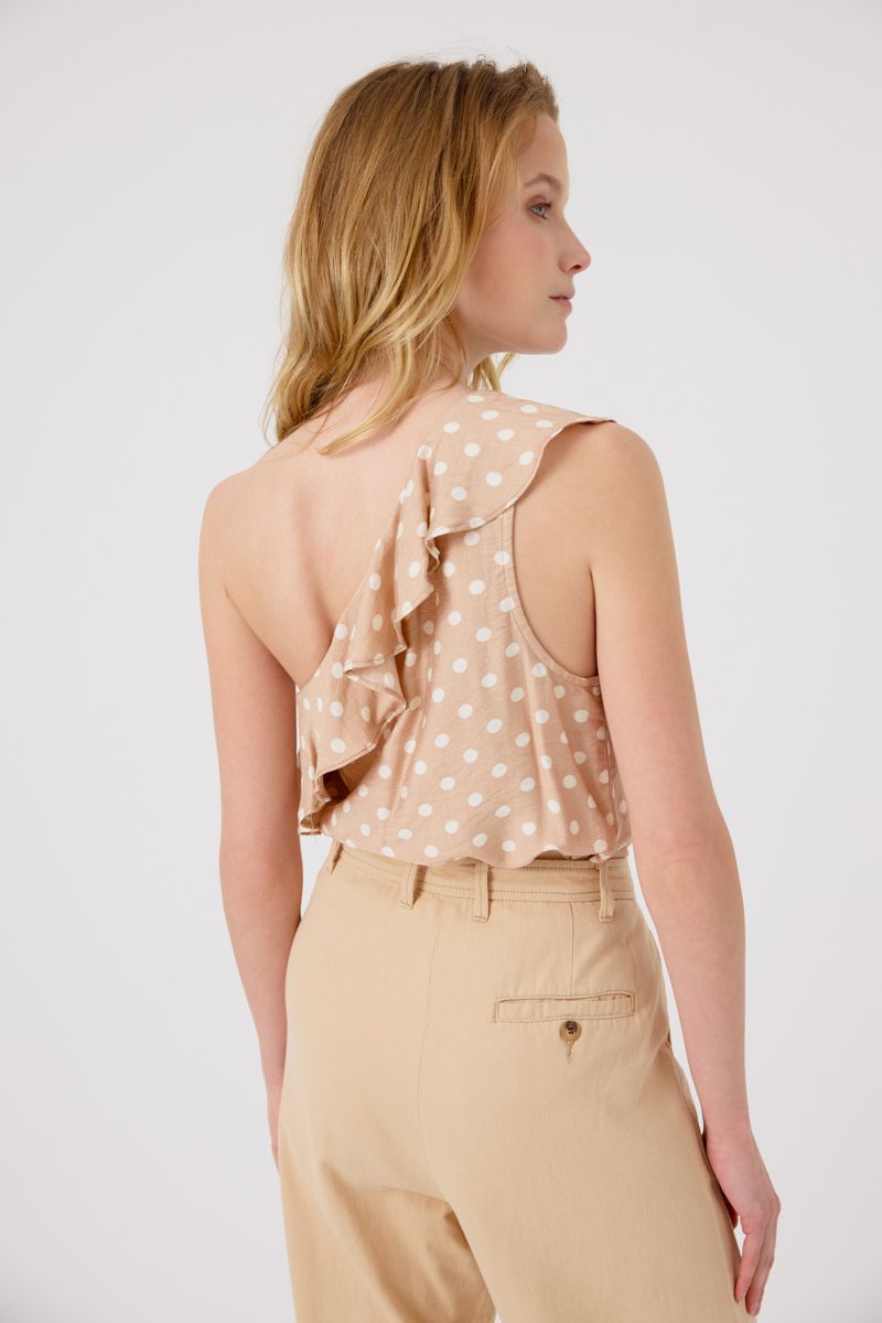 Beverley One Shoulder Top (Beige)