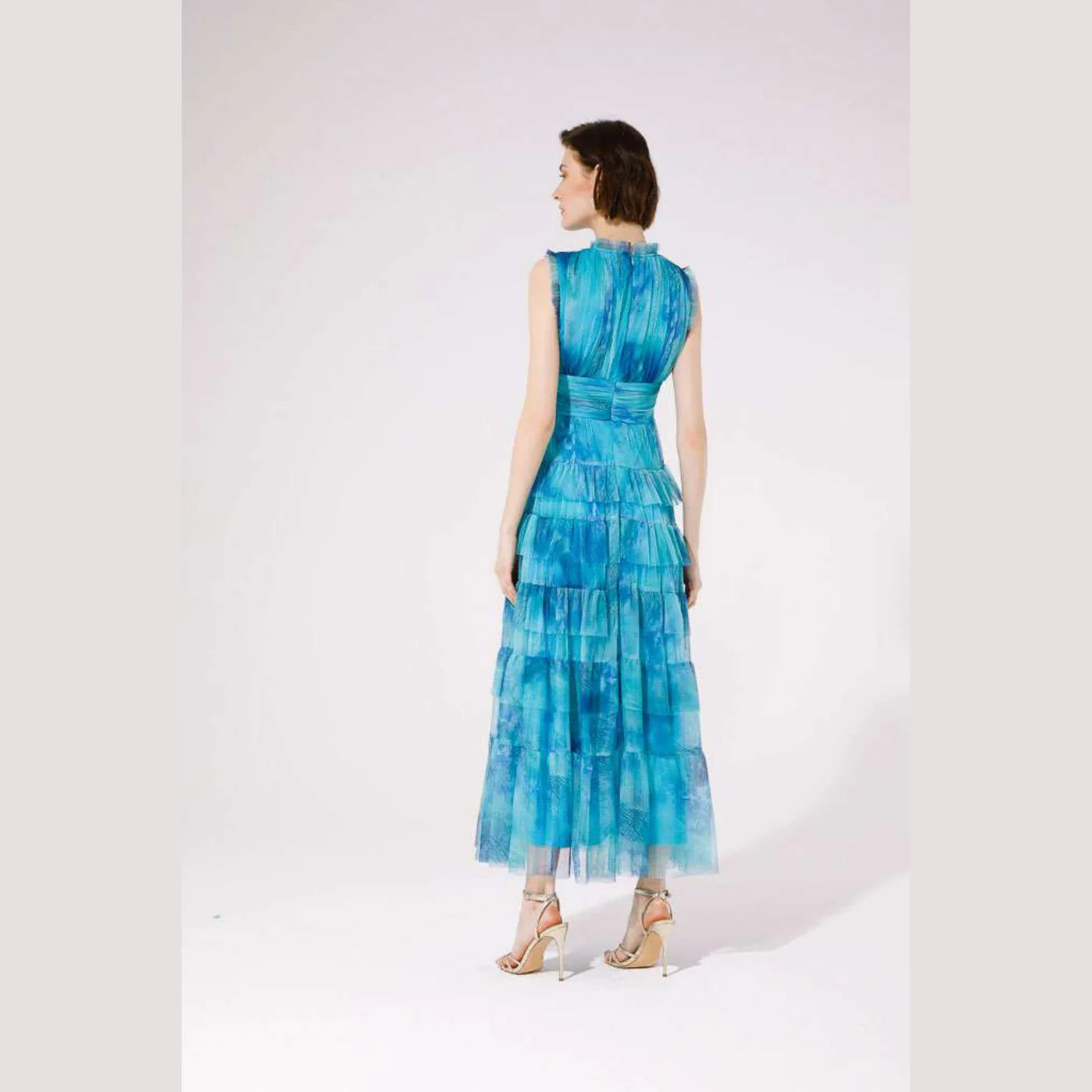 Mercurio Maxi Dress (Aqua Print)