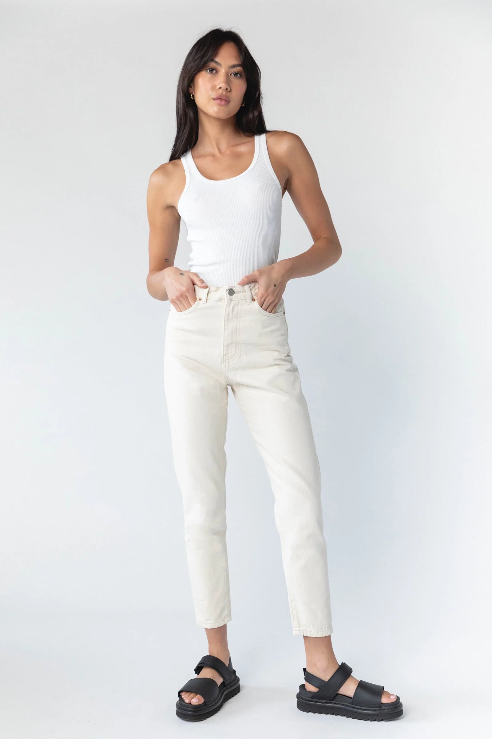 Nora Empress High Waisted Mom Jeans (Loom State/Cream)