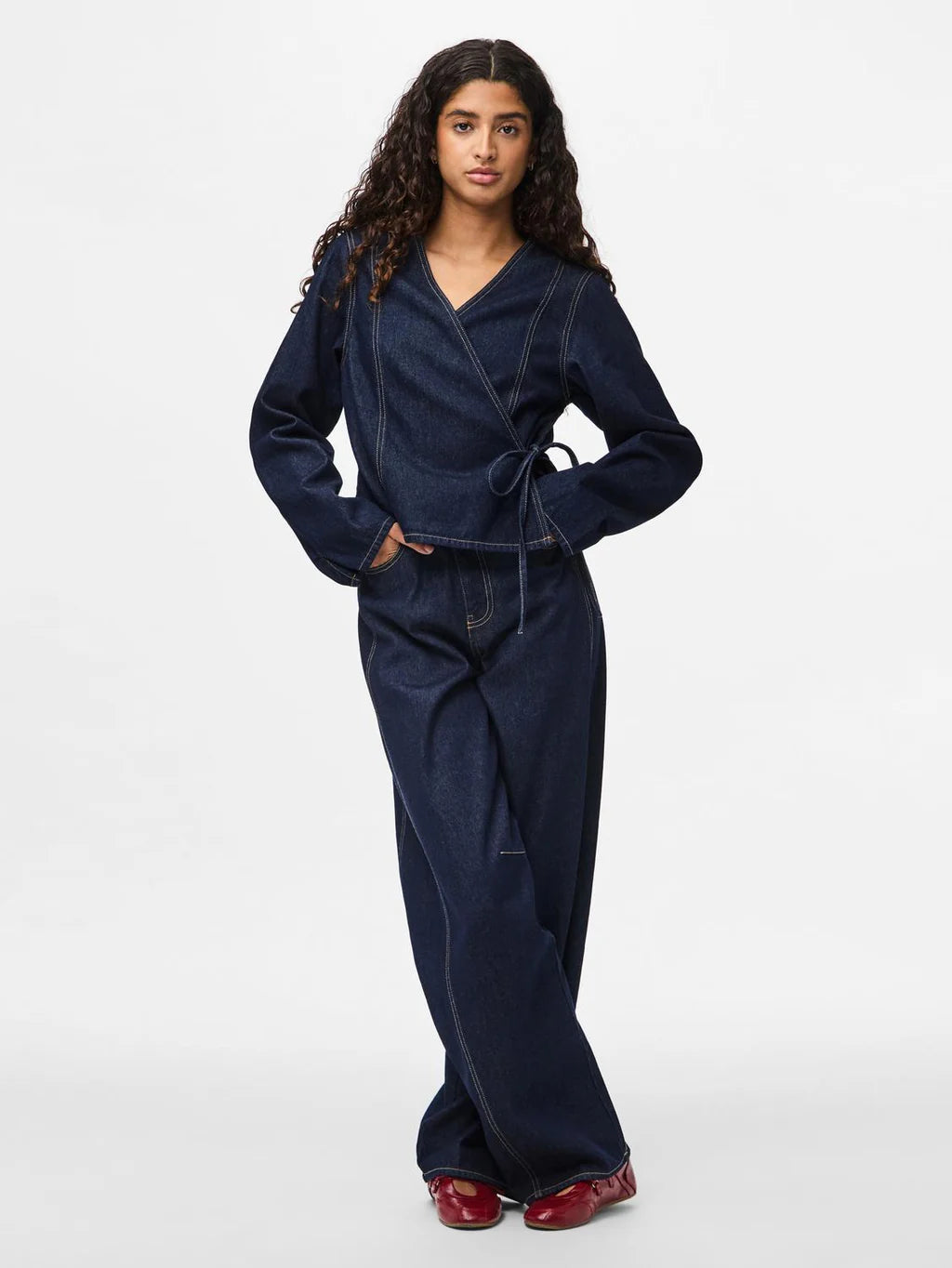 Farah Tie Barrel Fit Jeans (Dark Blue)