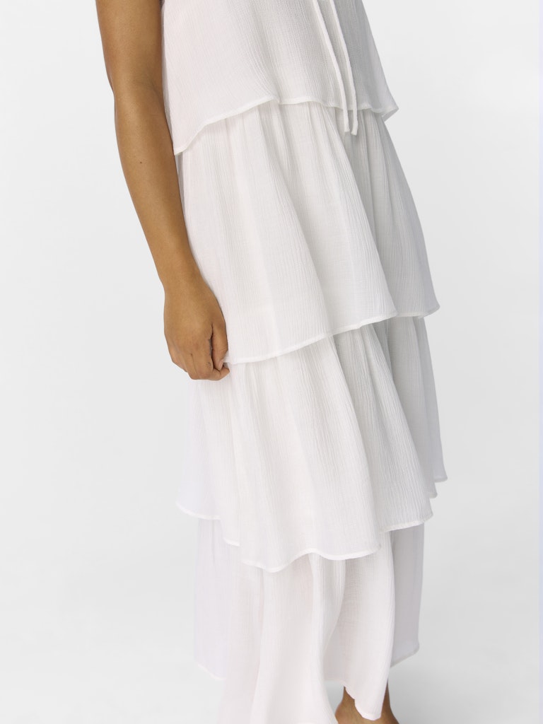 Jan Tiered Midi Dress (White)