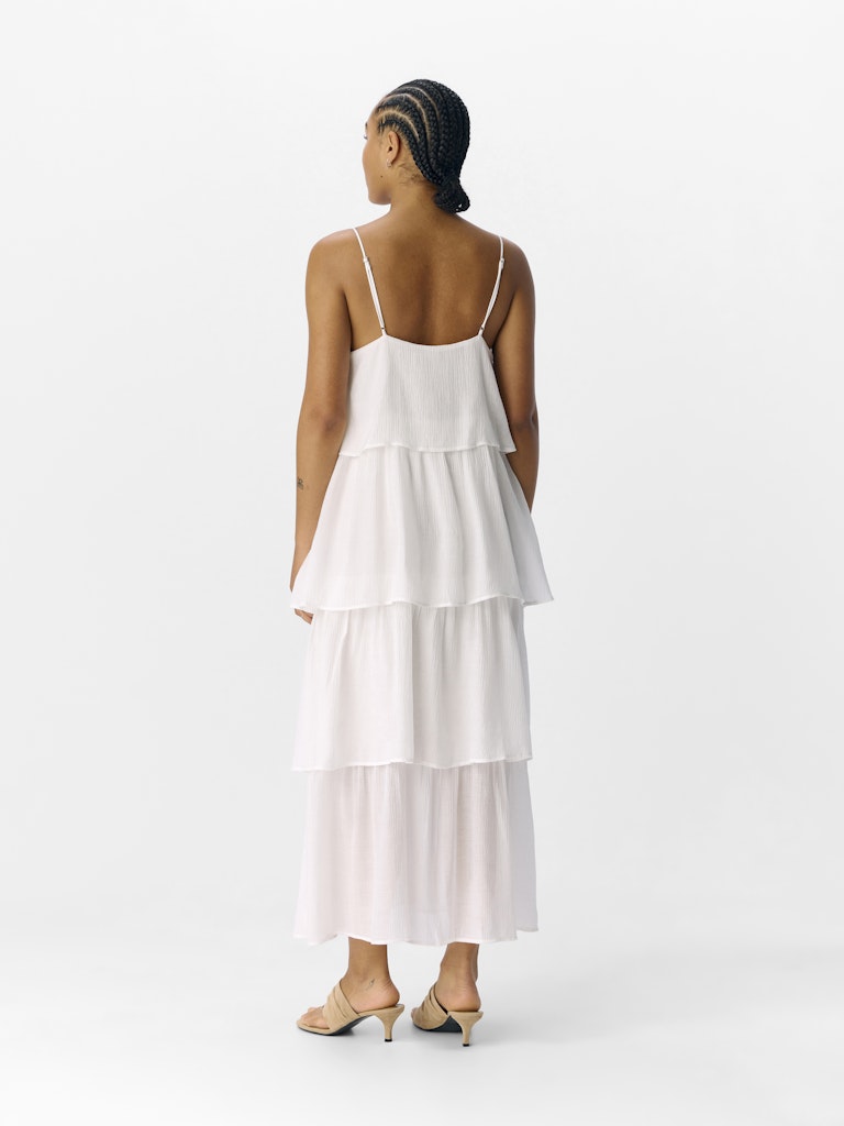 Jan Tiered Midi Dress (White)