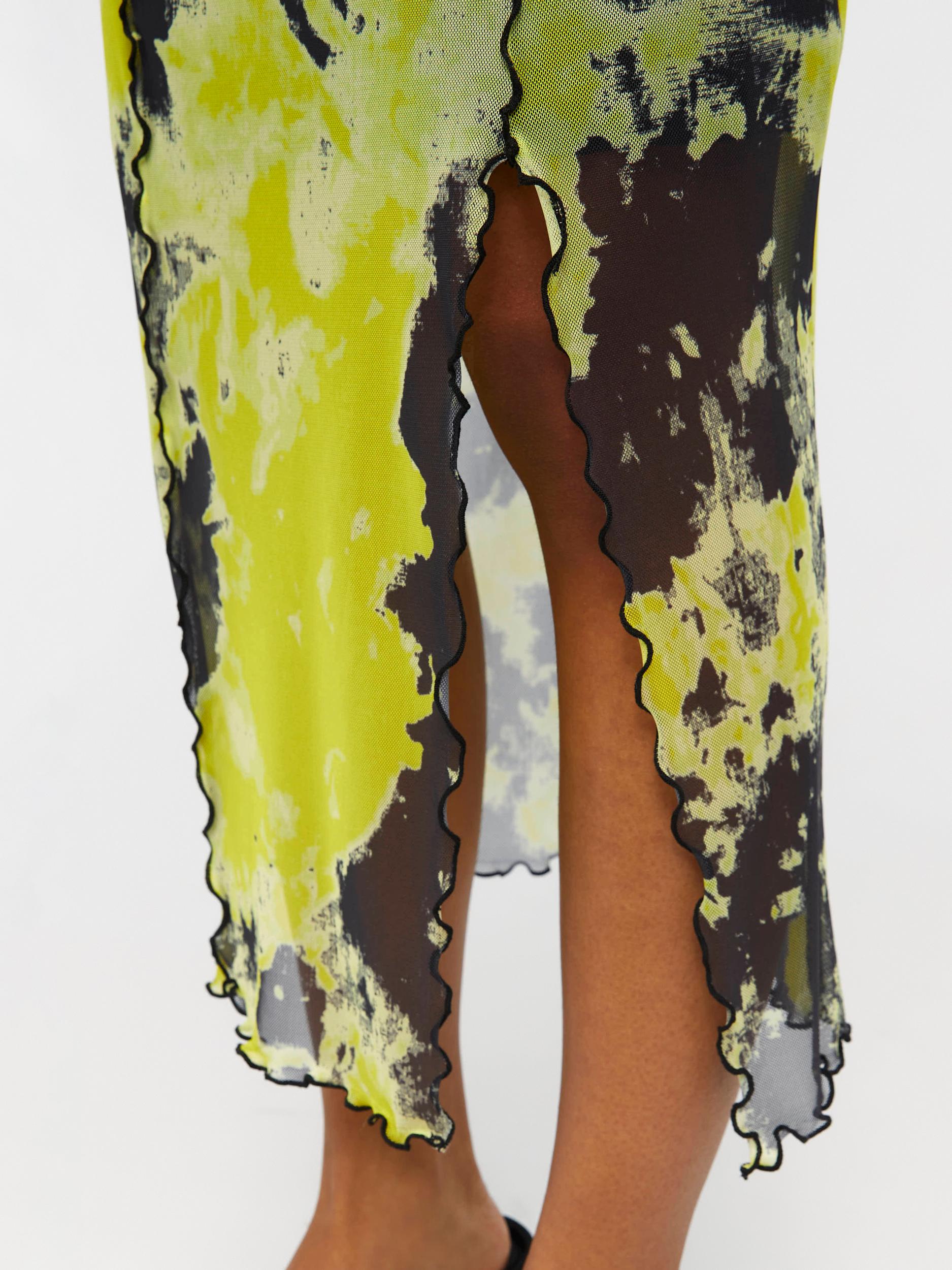 NEPA LONG MESH SKIRT (BLACK/GREEN)