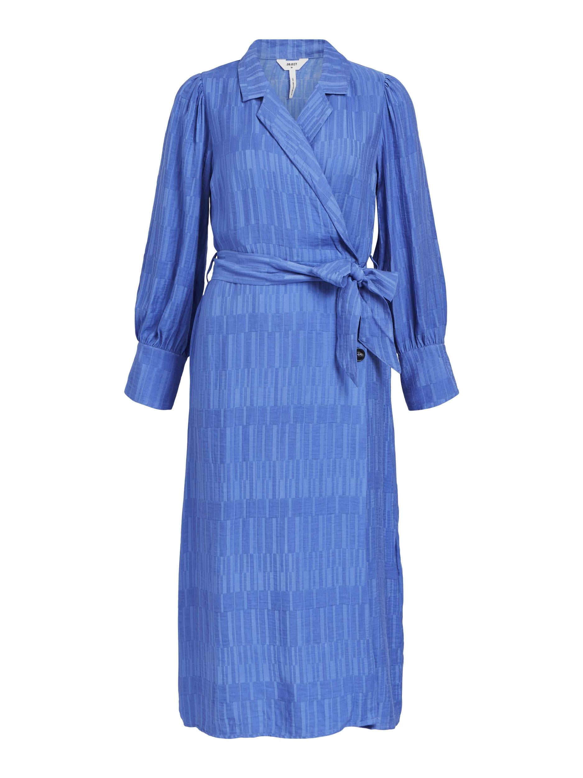 JANINE L/S MIDI WRAP DRESS (AMPARO BLUE)