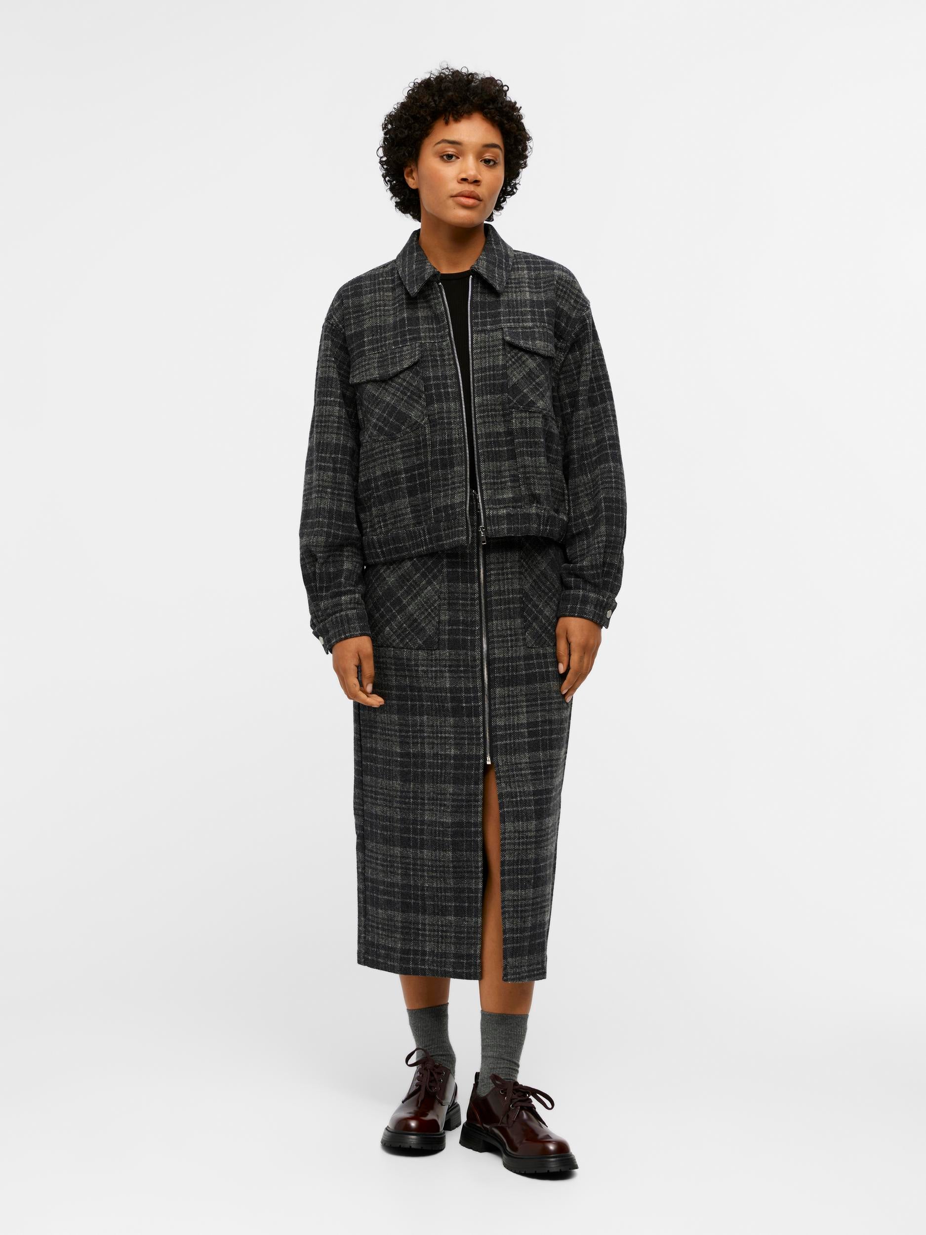 ODIL CROPPED JACKET (DARK GREY/MELANGE)