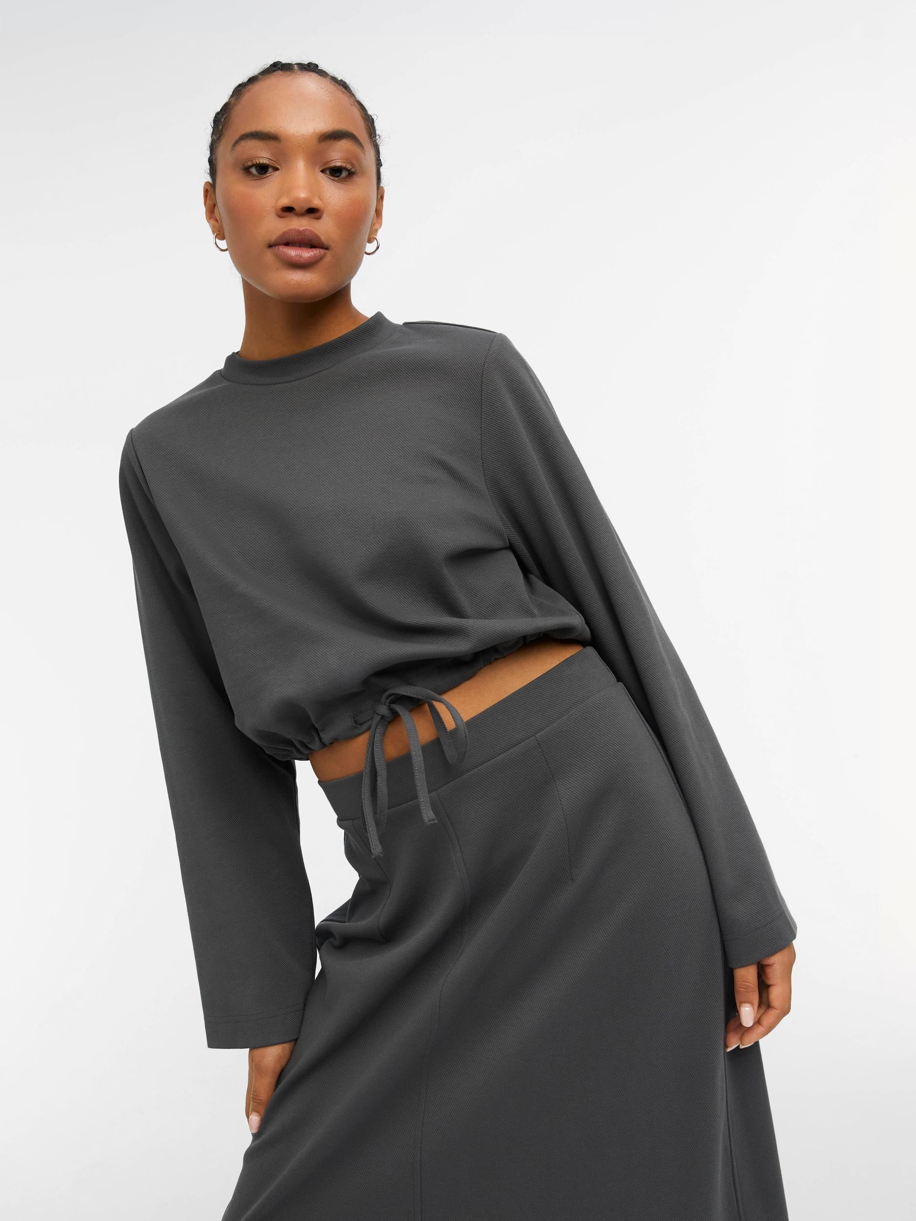 JUMA MIDI SKIRT (MAGNET/GREY)