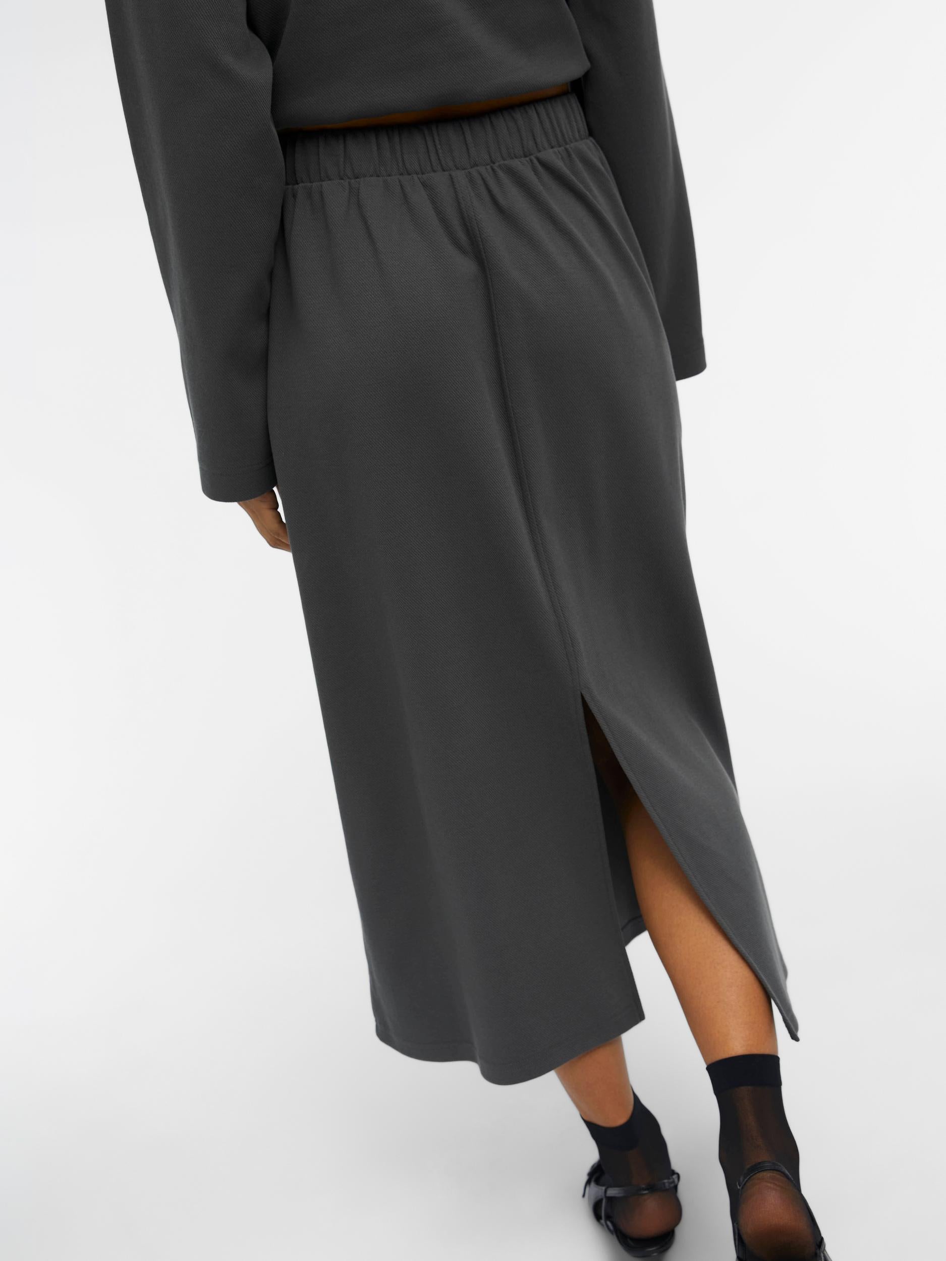 JUMA MIDI SKIRT (MAGNET/GREY)