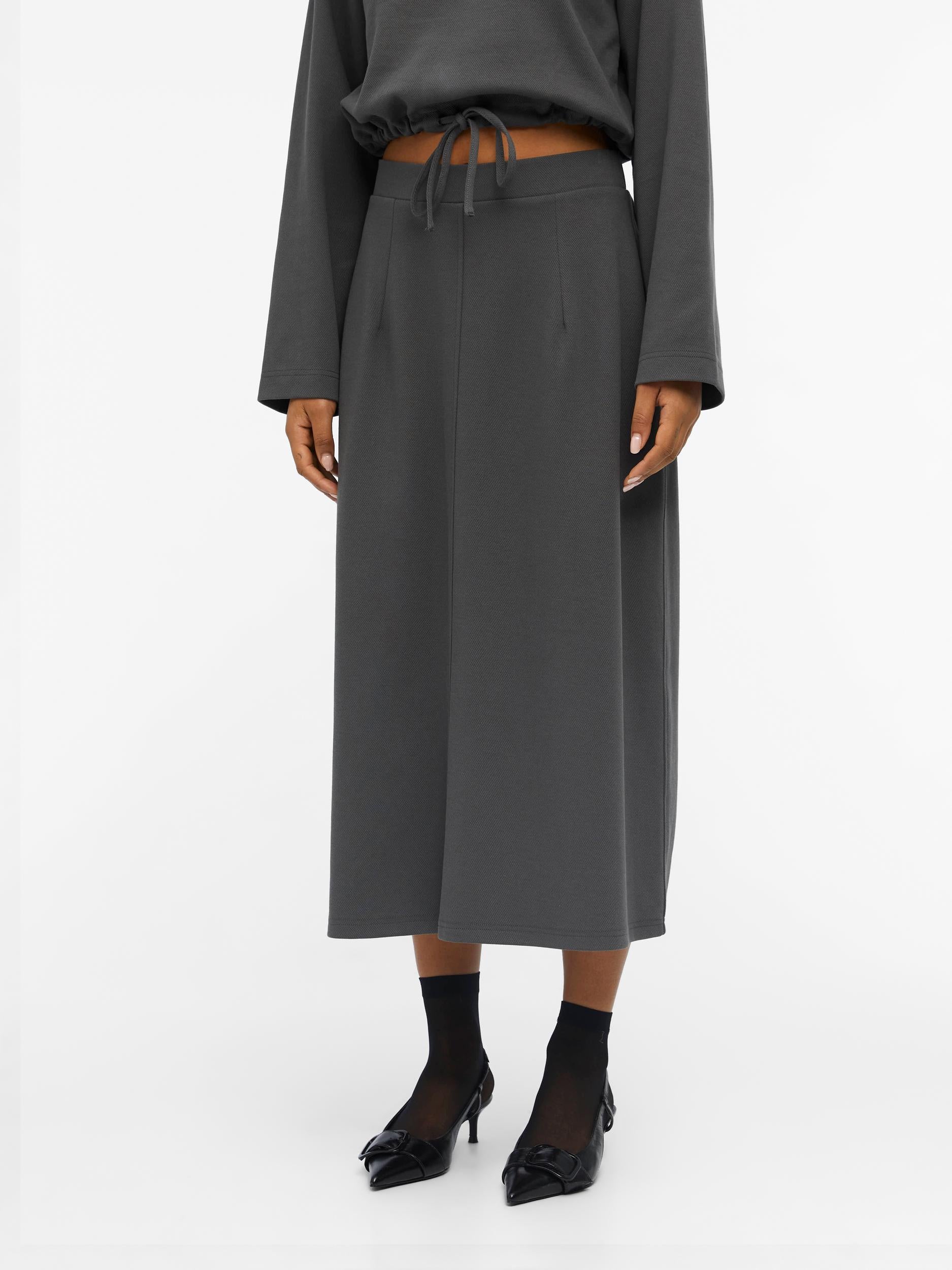 JUMA MIDI SKIRT (MAGNET/GREY)