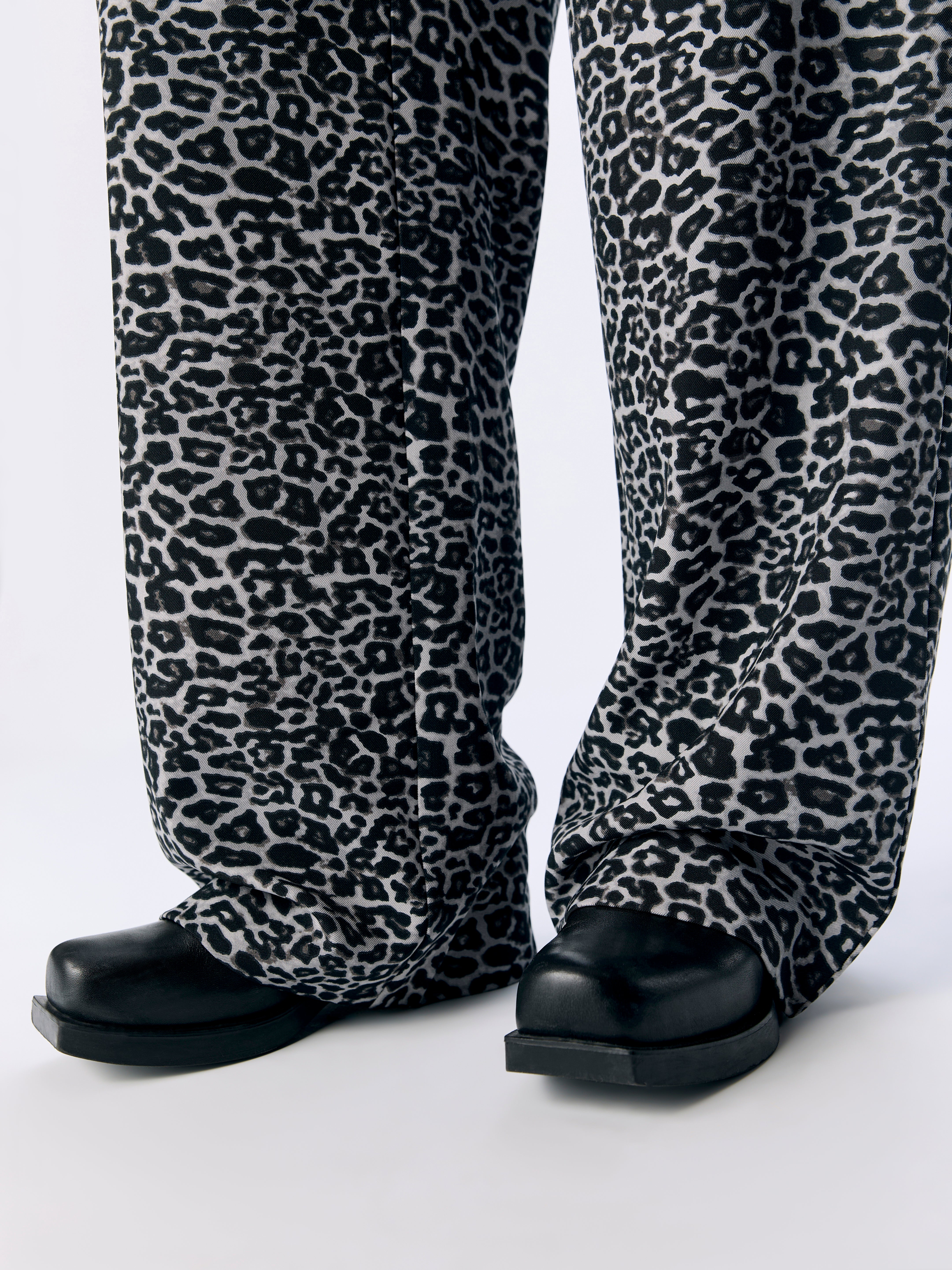 Babette Wide Leg Pants (Grey/Leo)