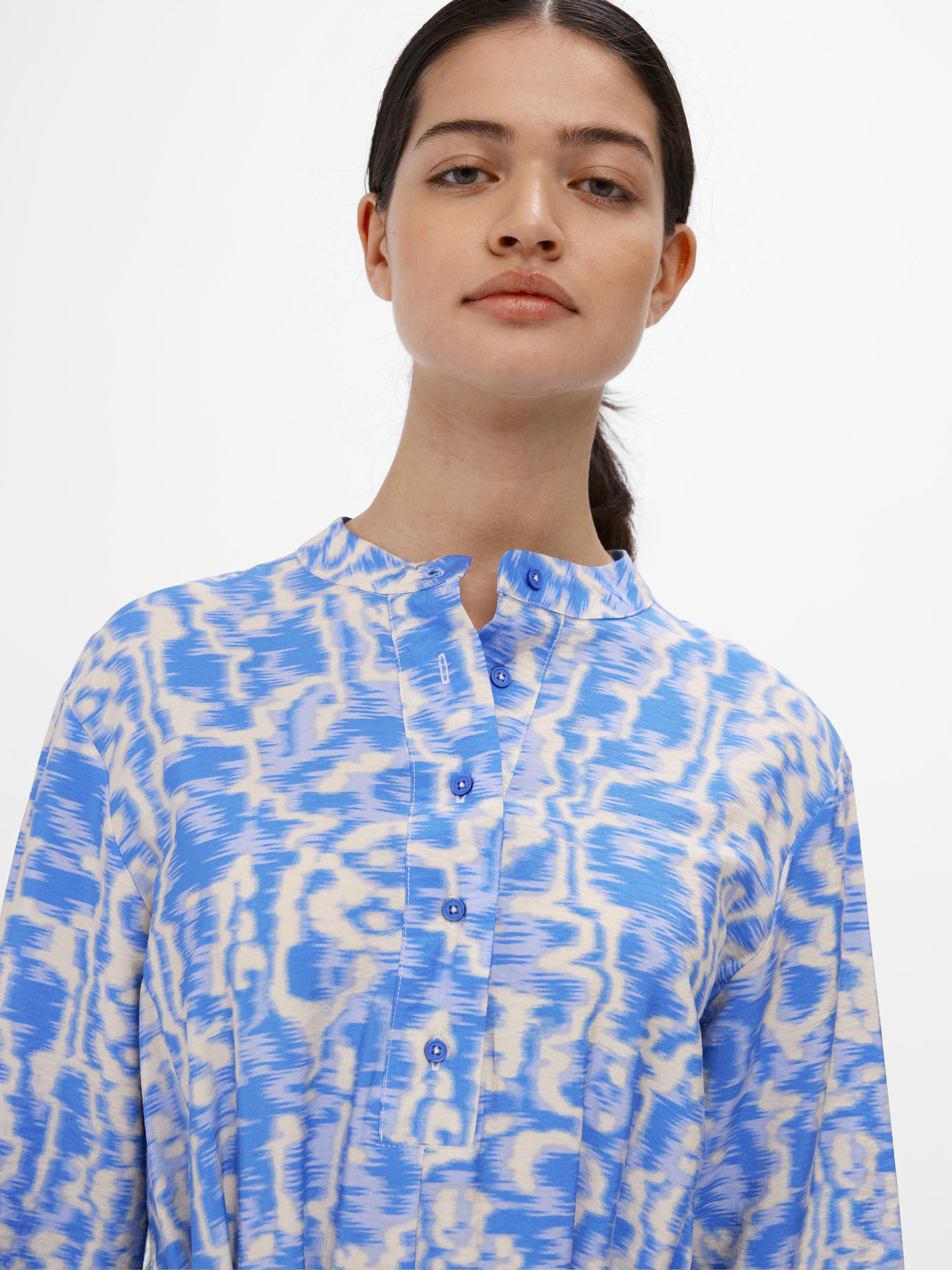 NEBI L/S DRESS (PALACE BLUE/SANDSHELL)