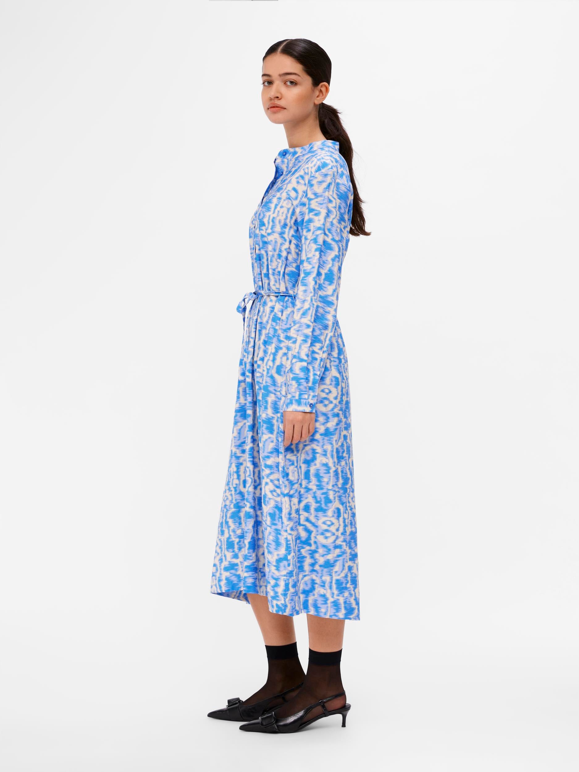 NEBI L/S DRESS (PALACE BLUE/SANDSHELL)