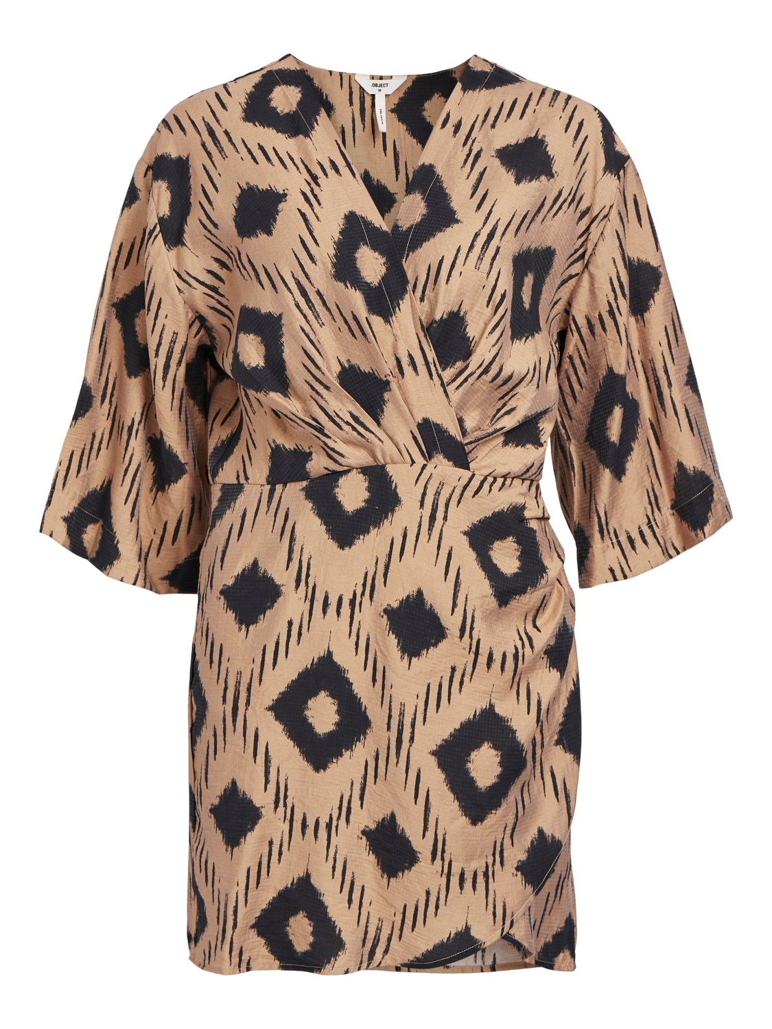 Berry 3/4 Sleeve Mini Dress (Incense/Black)