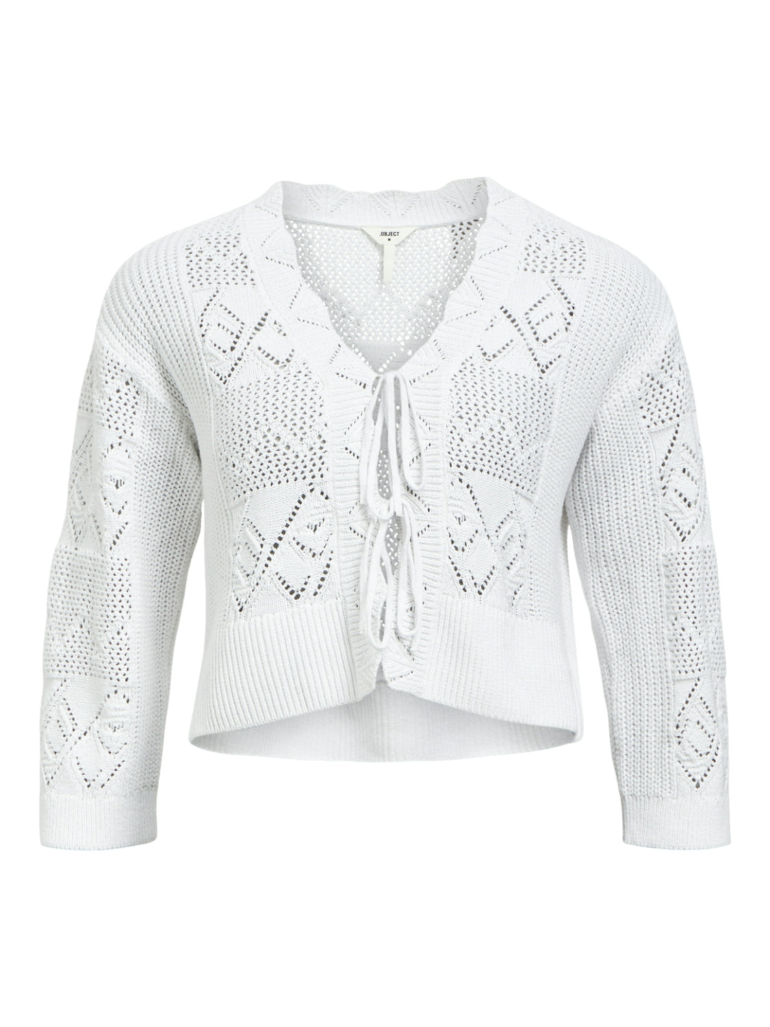 Fosia 3/4 Sleeve Knit Cardigan (Cloud Dancer)